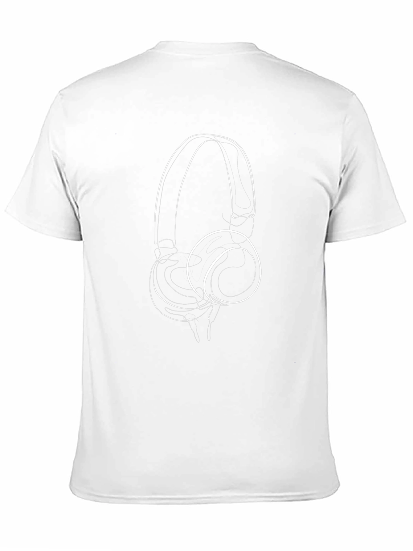 Minimalist Headphones Graphic Black T-Shirt