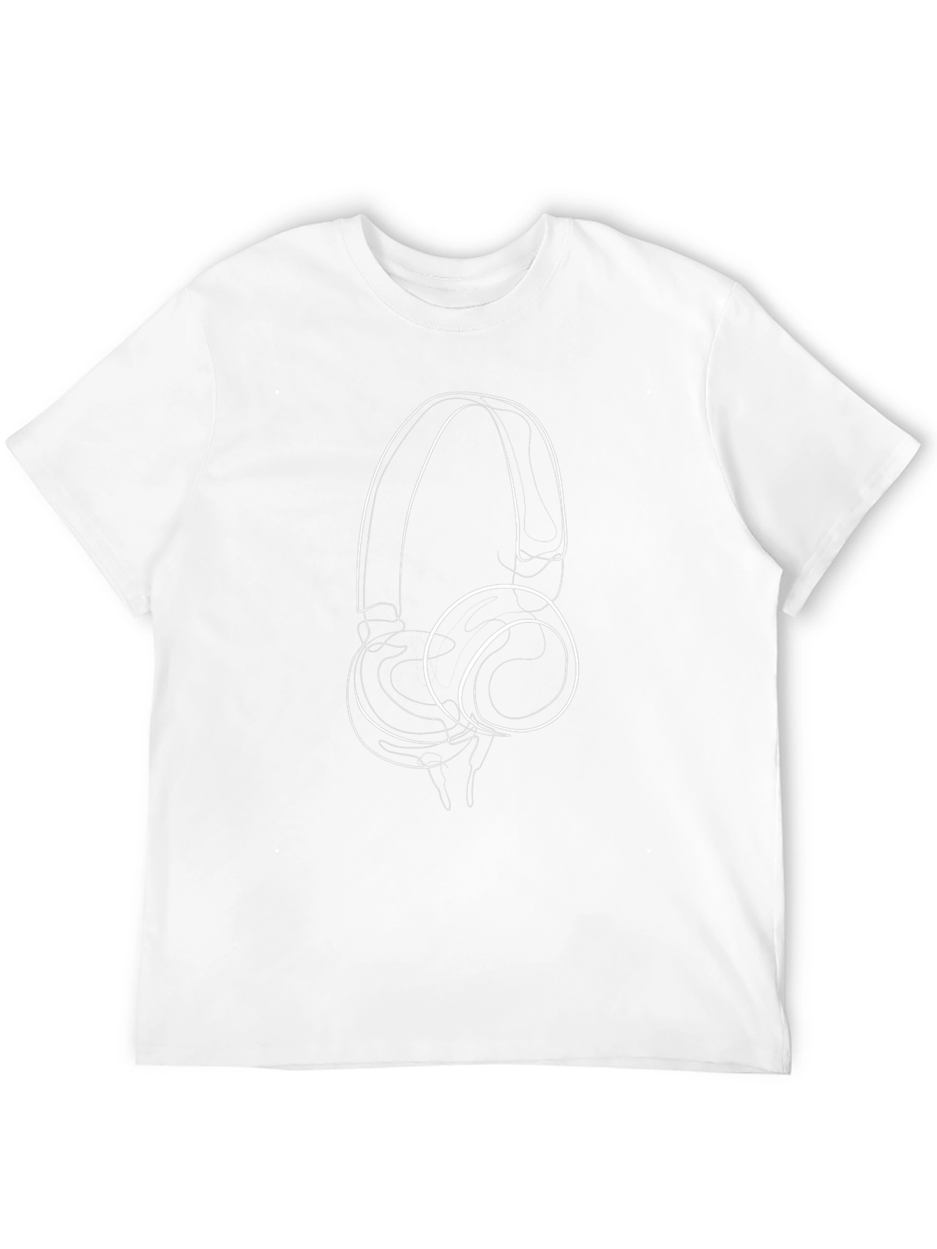 Minimalist Headphones Graphic Black T-Shirt