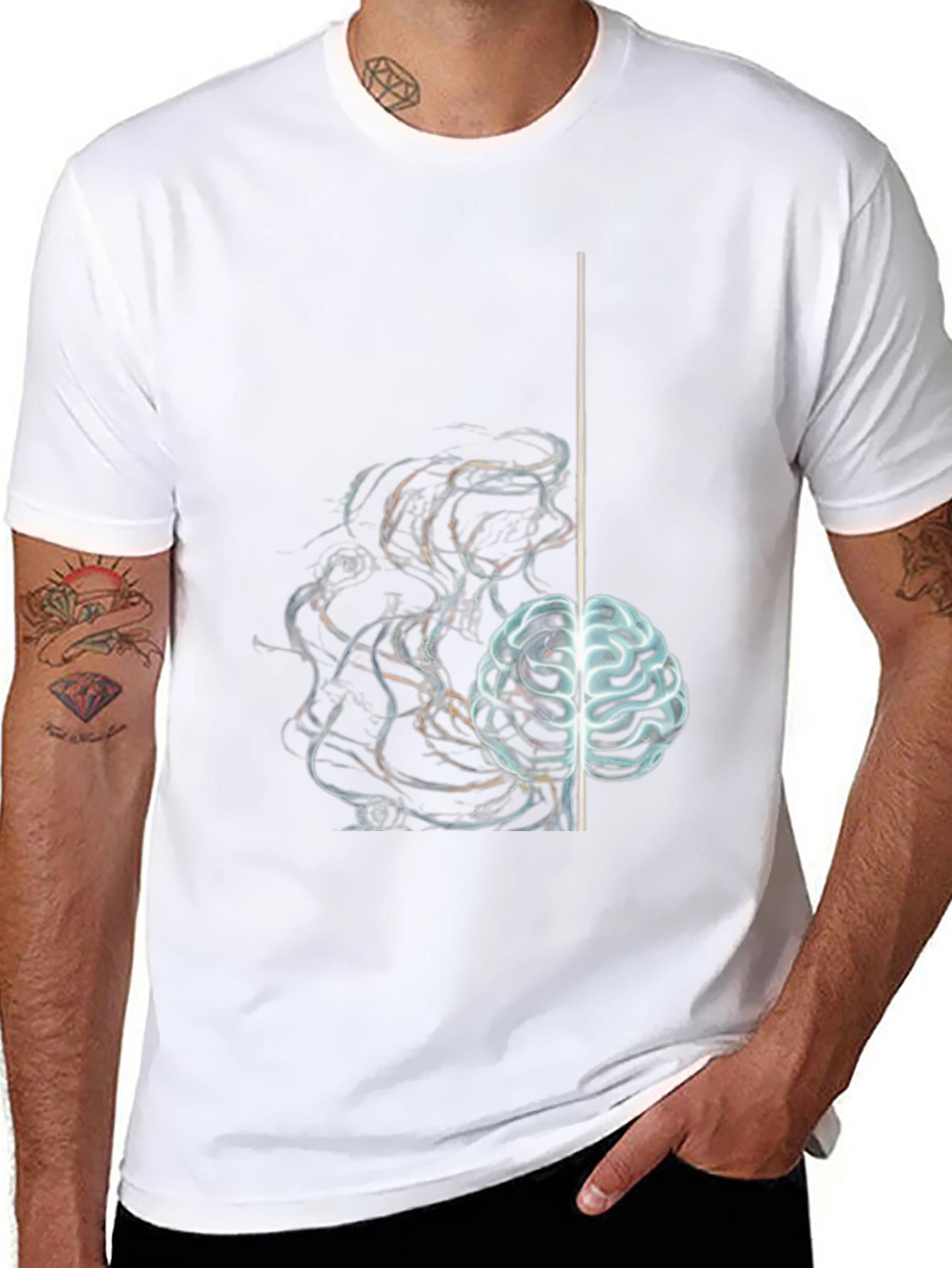 Brain Power Graphic T-Shirt - Black