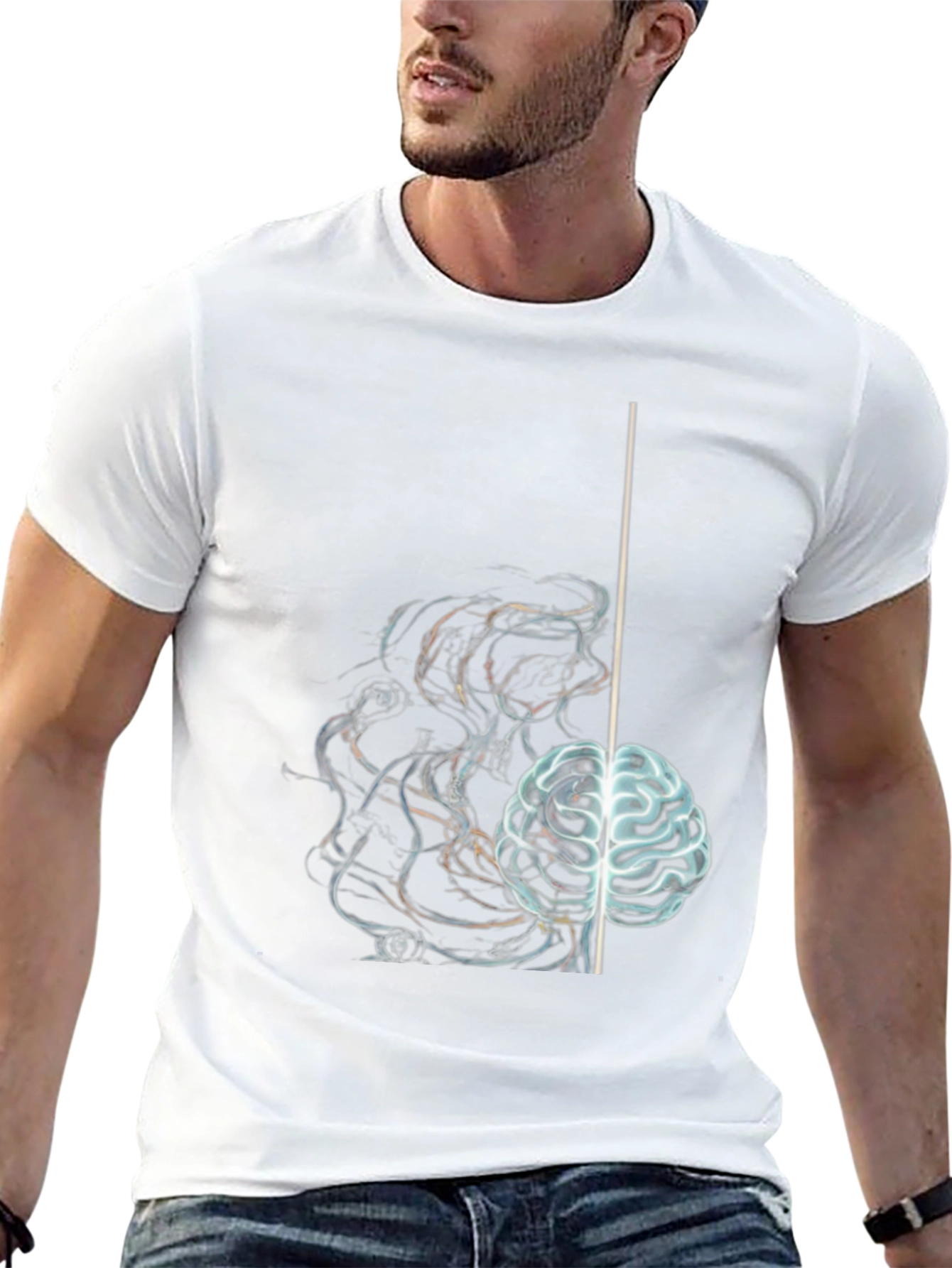 Brain Power Graphic T-Shirt - Black