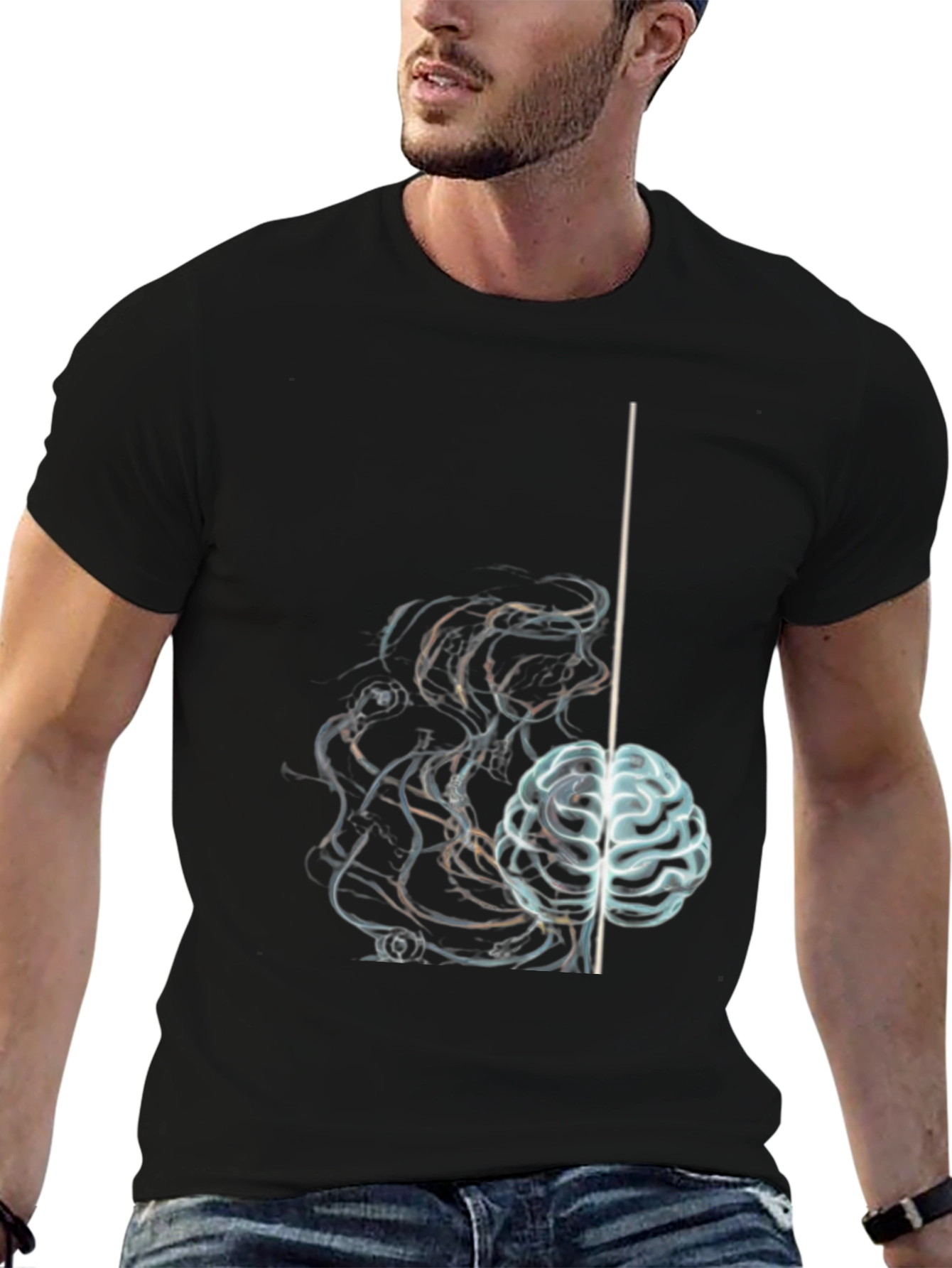 Brain Power Graphic T-Shirt - Black