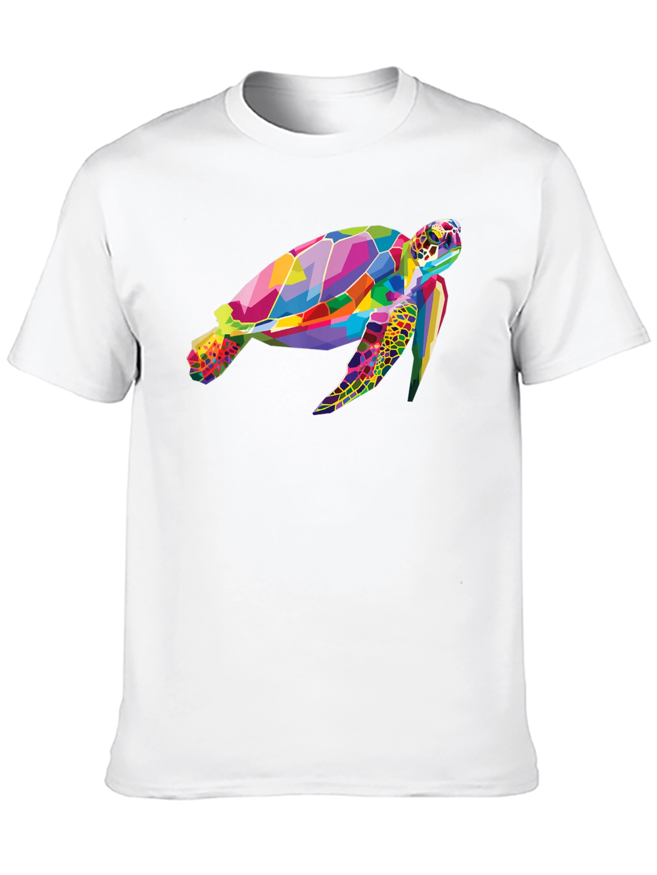 Geometric Turtle Graphic Tee - Black Cotton Comfort