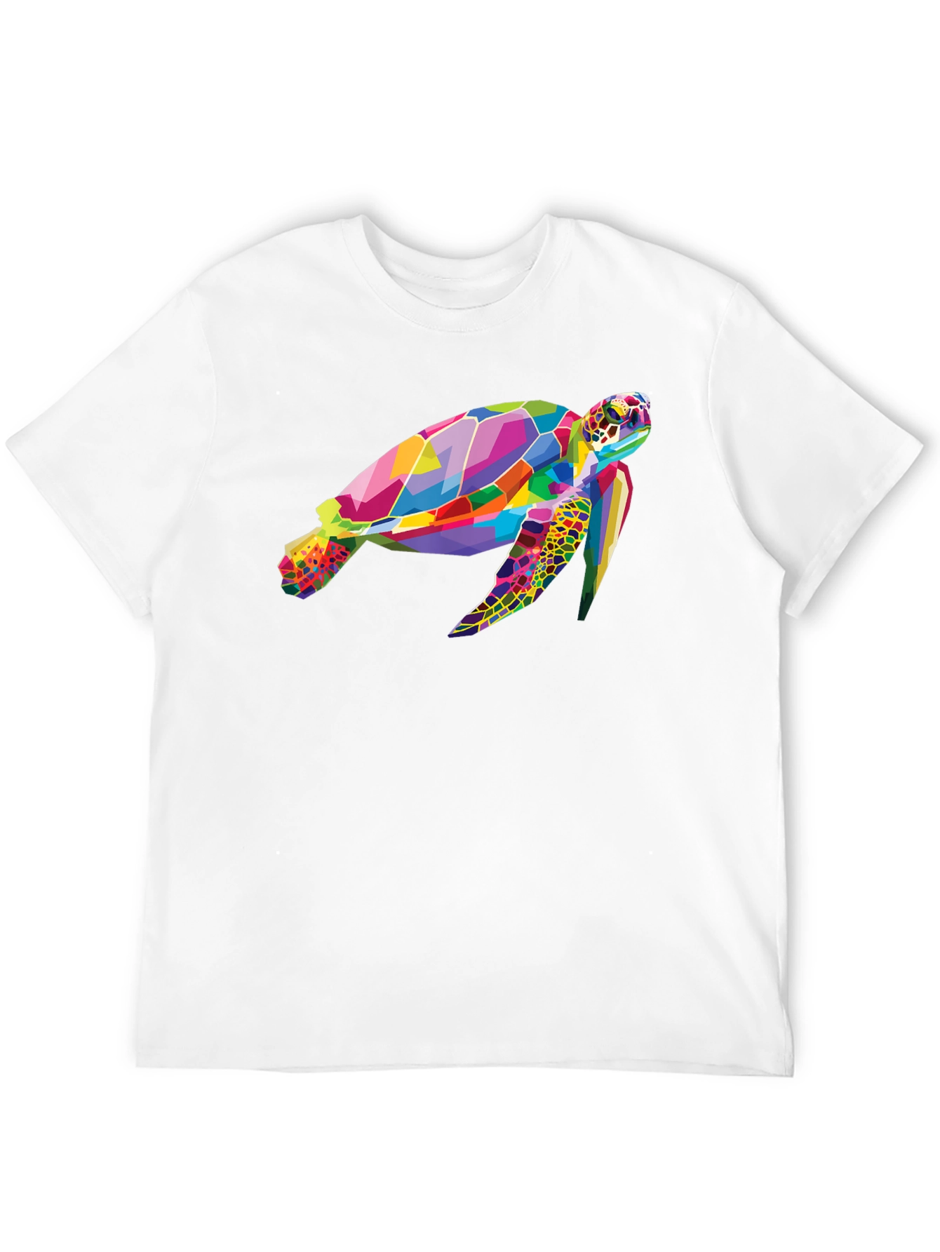 Geometric Turtle Graphic Tee - Black Cotton Comfort
