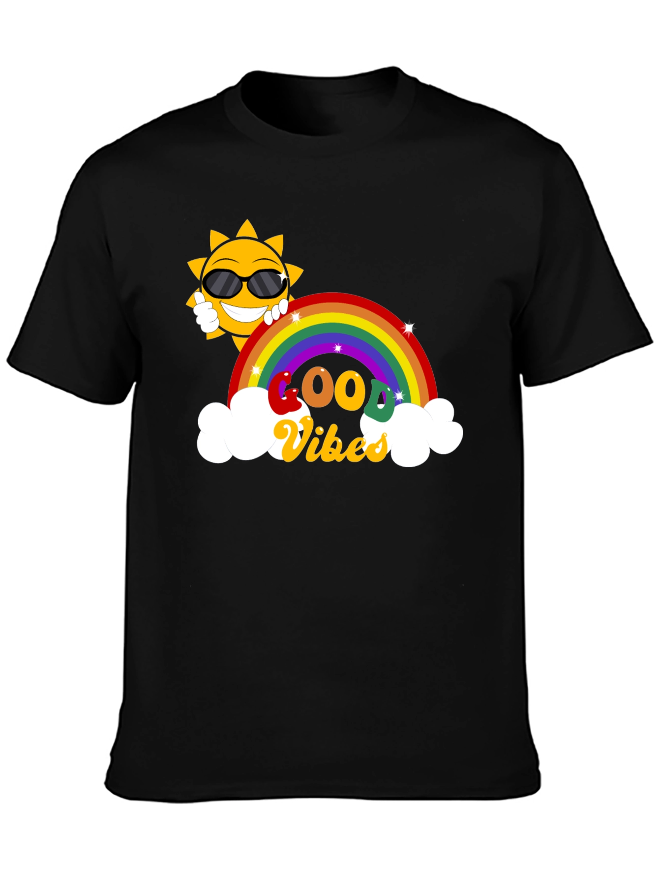 Good Vibes Rainbow Graphic T-Shirt