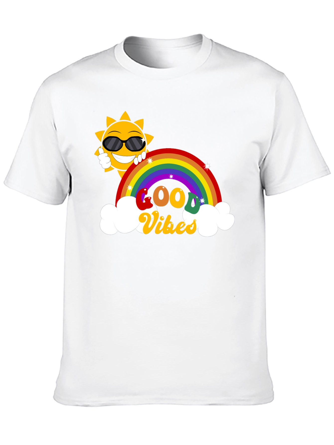 Good Vibes Rainbow Graphic T-Shirt