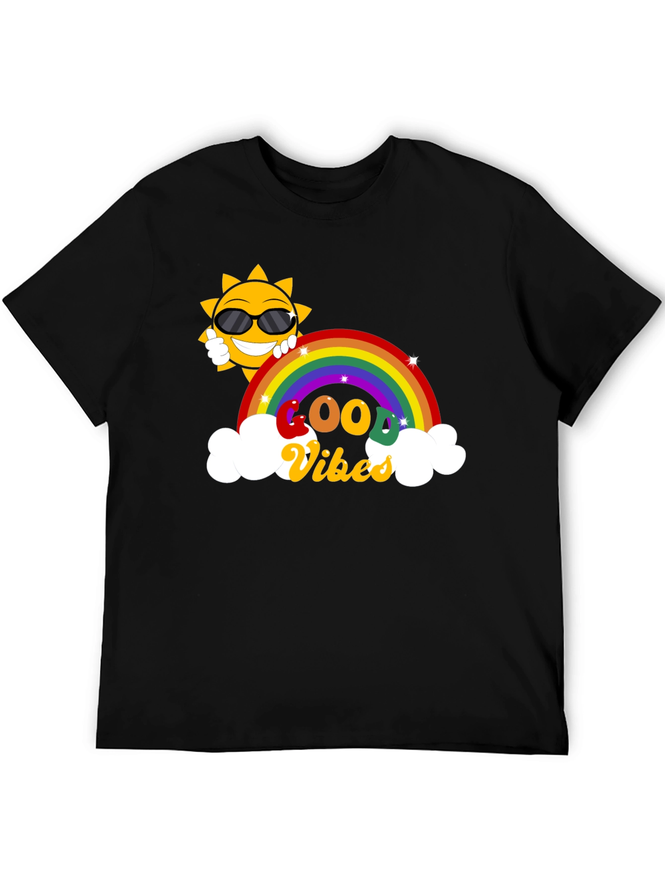Good Vibes Rainbow Graphic T-Shirt
