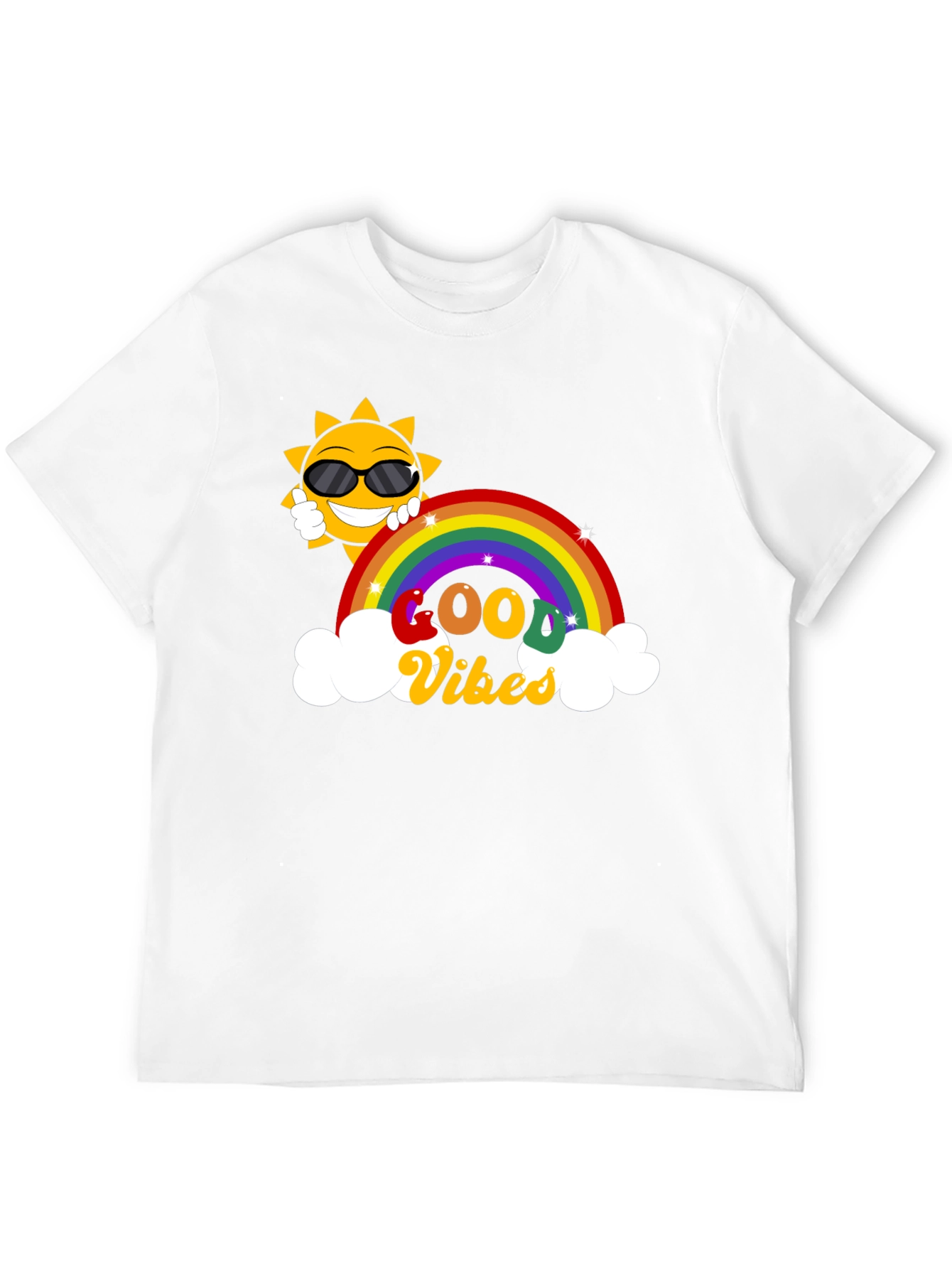Good Vibes Rainbow Graphic T-Shirt