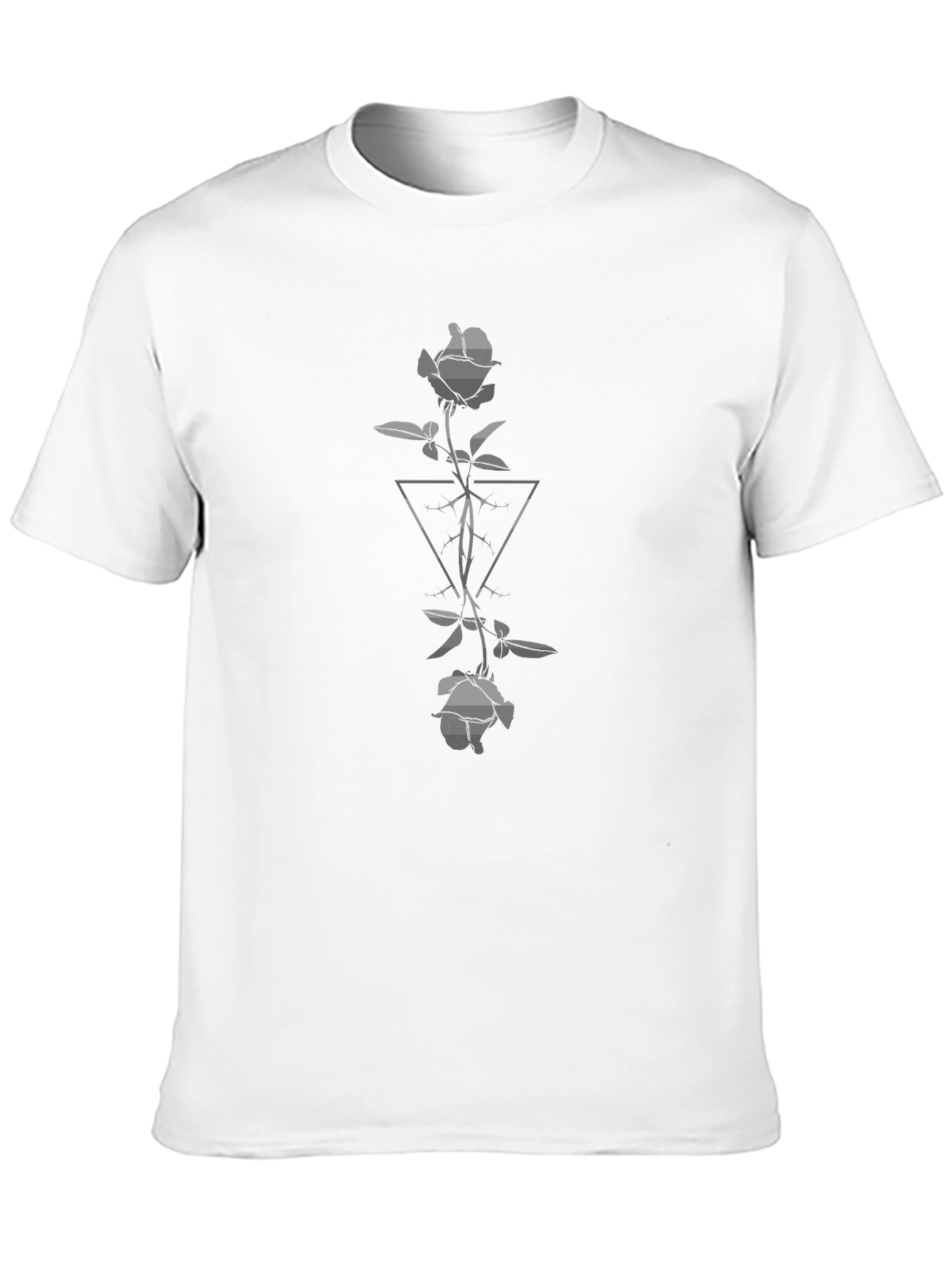 Rose & Triangle Graphic Tee - Mens Black T-Shirt