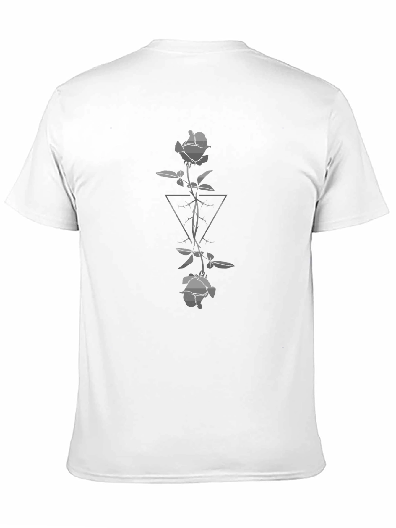 Rose & Triangle Graphic Tee - Mens Black T-Shirt