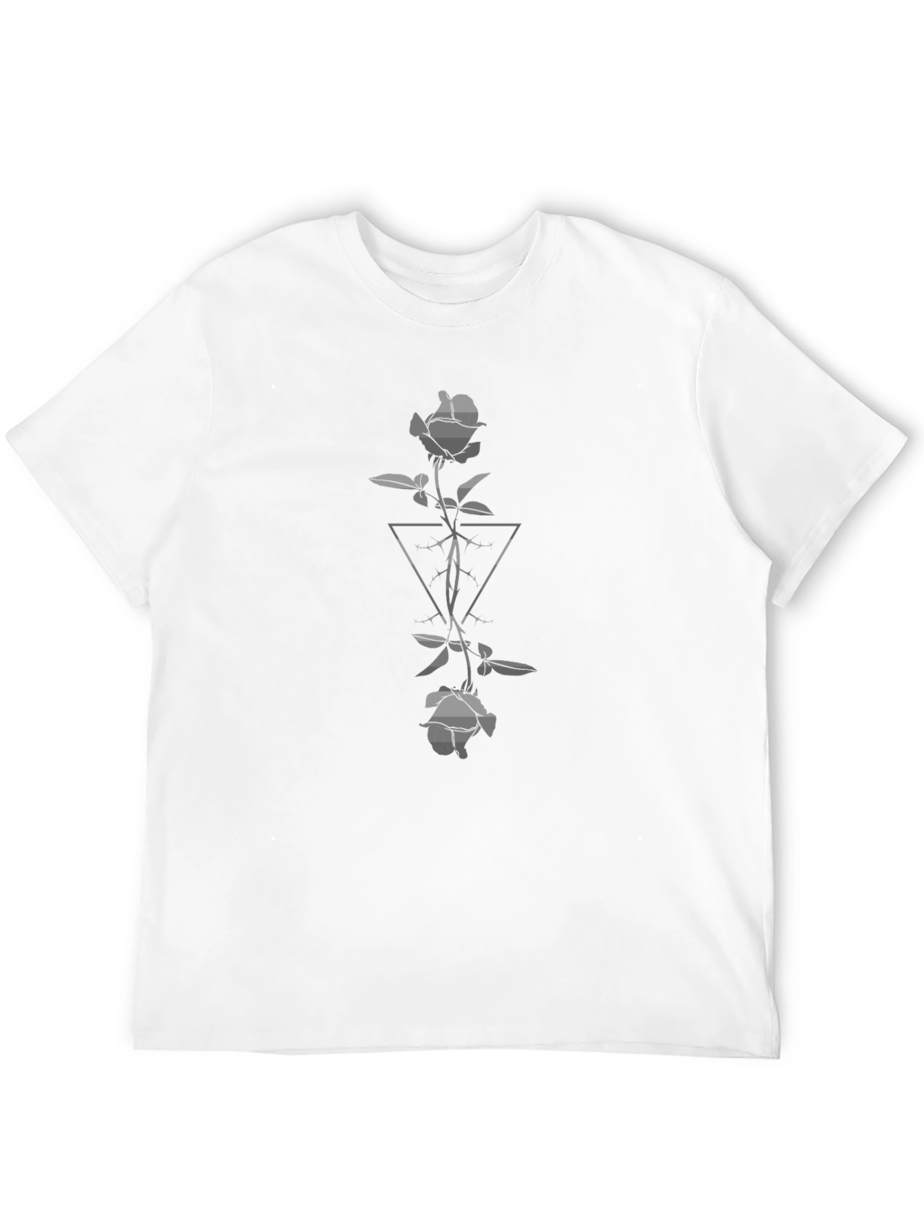 Rose & Triangle Graphic Tee - Mens Black T-Shirt