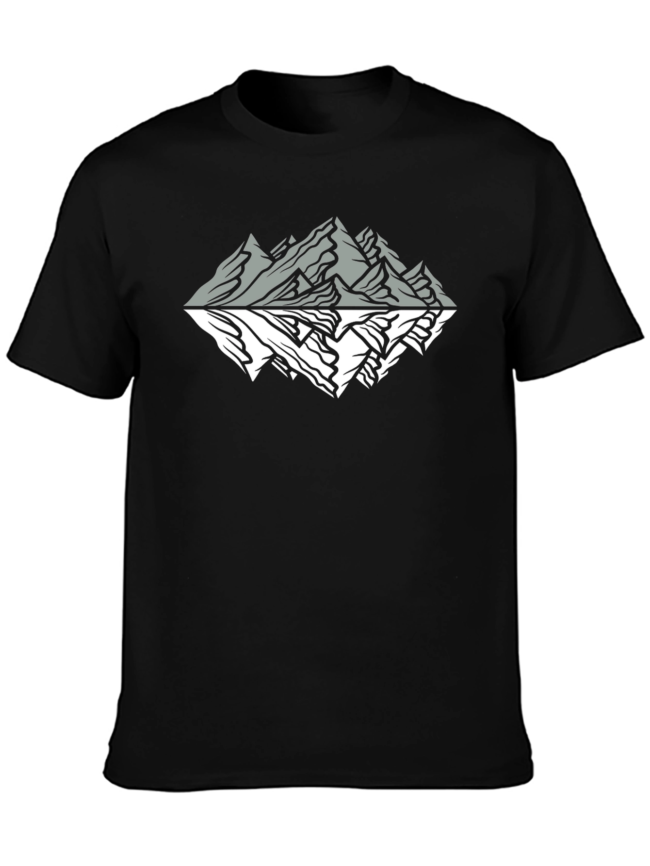 Mountain Reflection Graphic Tee - Black