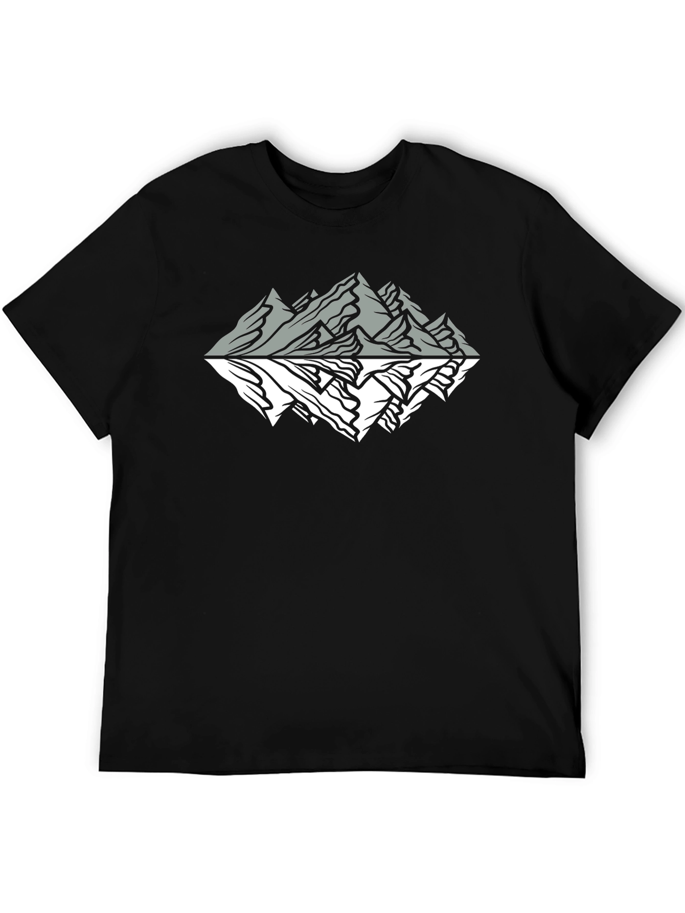 Mountain Reflection Graphic Tee - Black