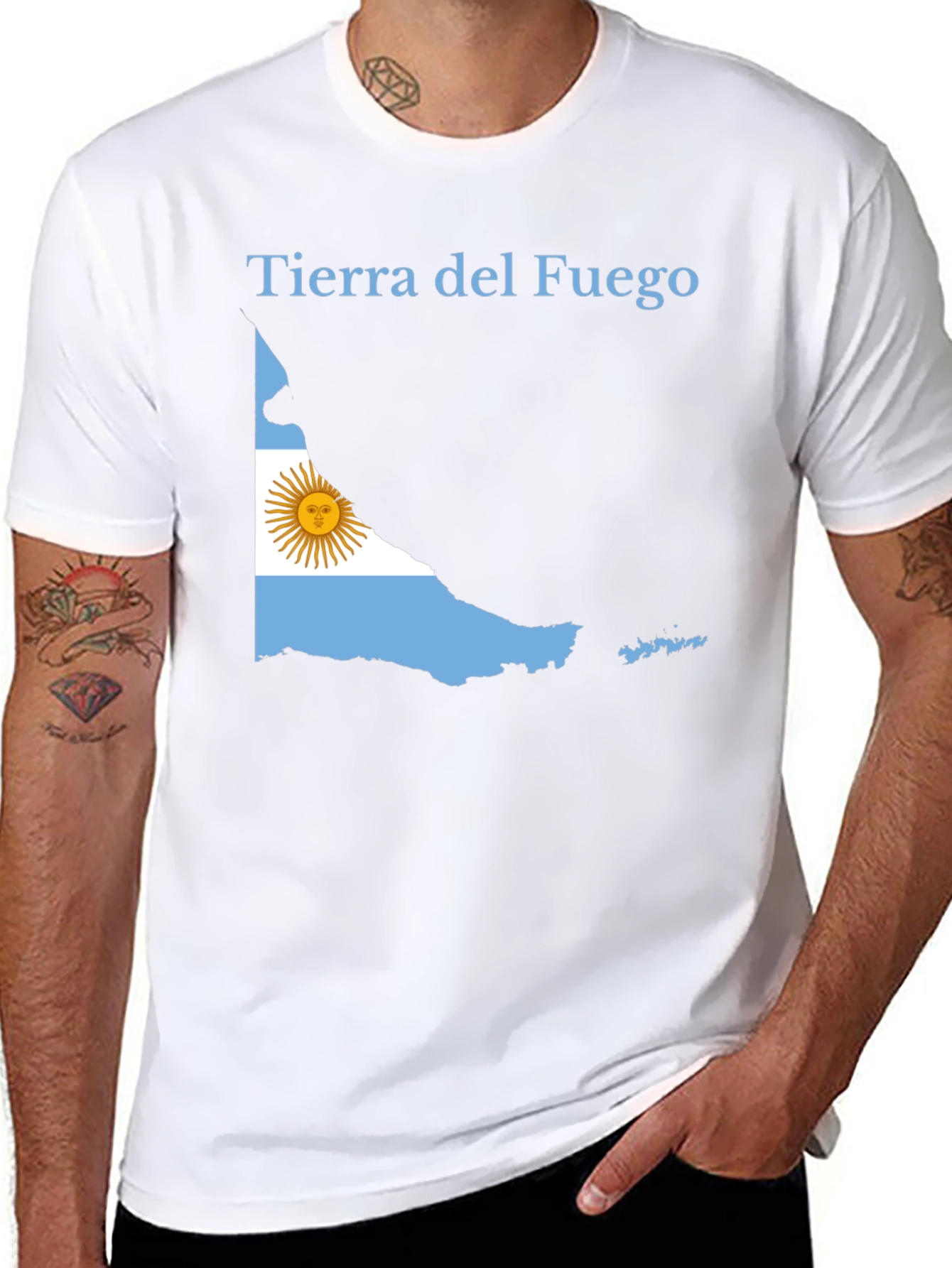 Tierra del Fuego Argentina Flag Black T-Shirt