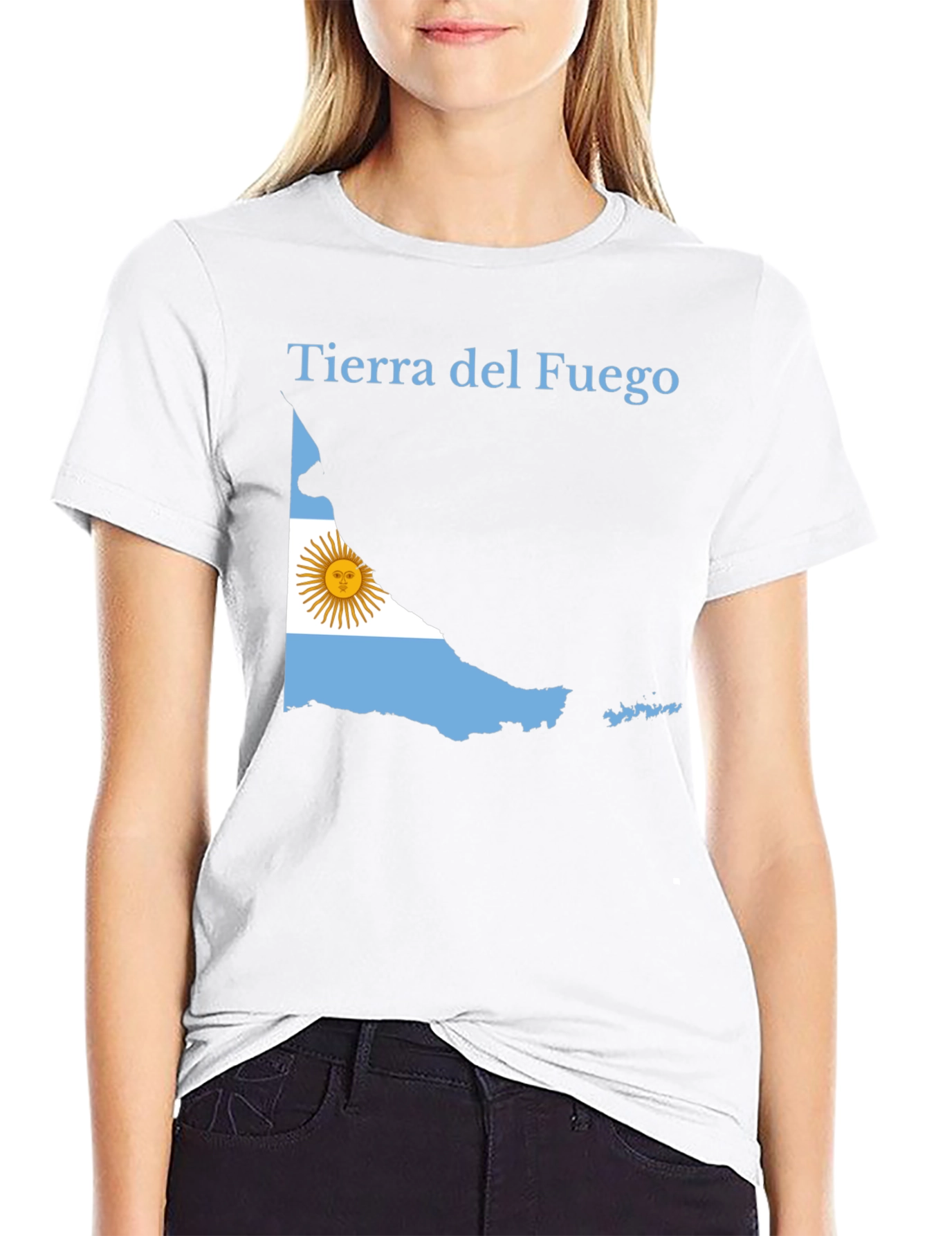 Tierra del Fuego Argentina Flag Black T-Shirt