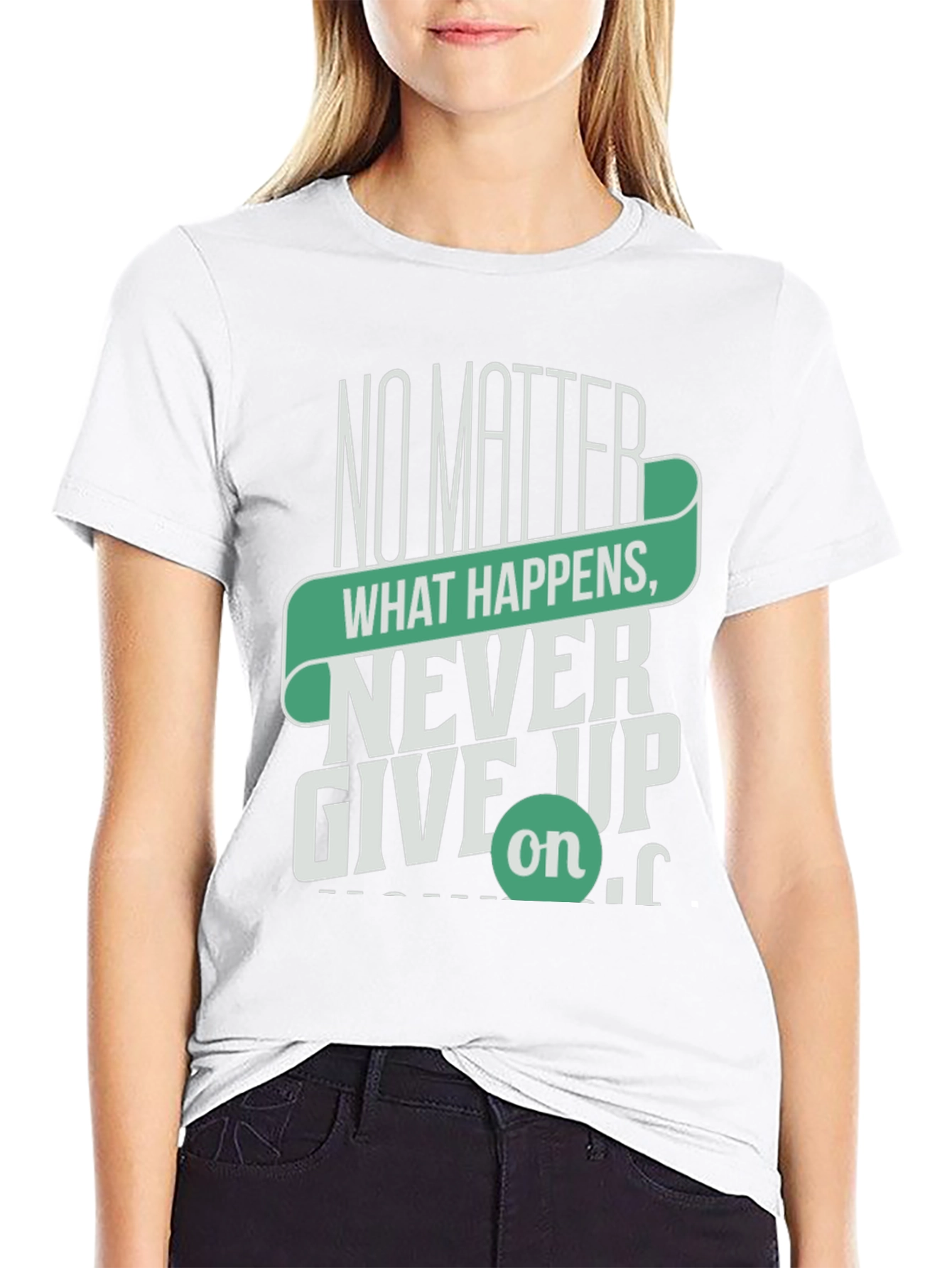 Inspirational Graphic Tee - Never Give Up Motivation Shirt