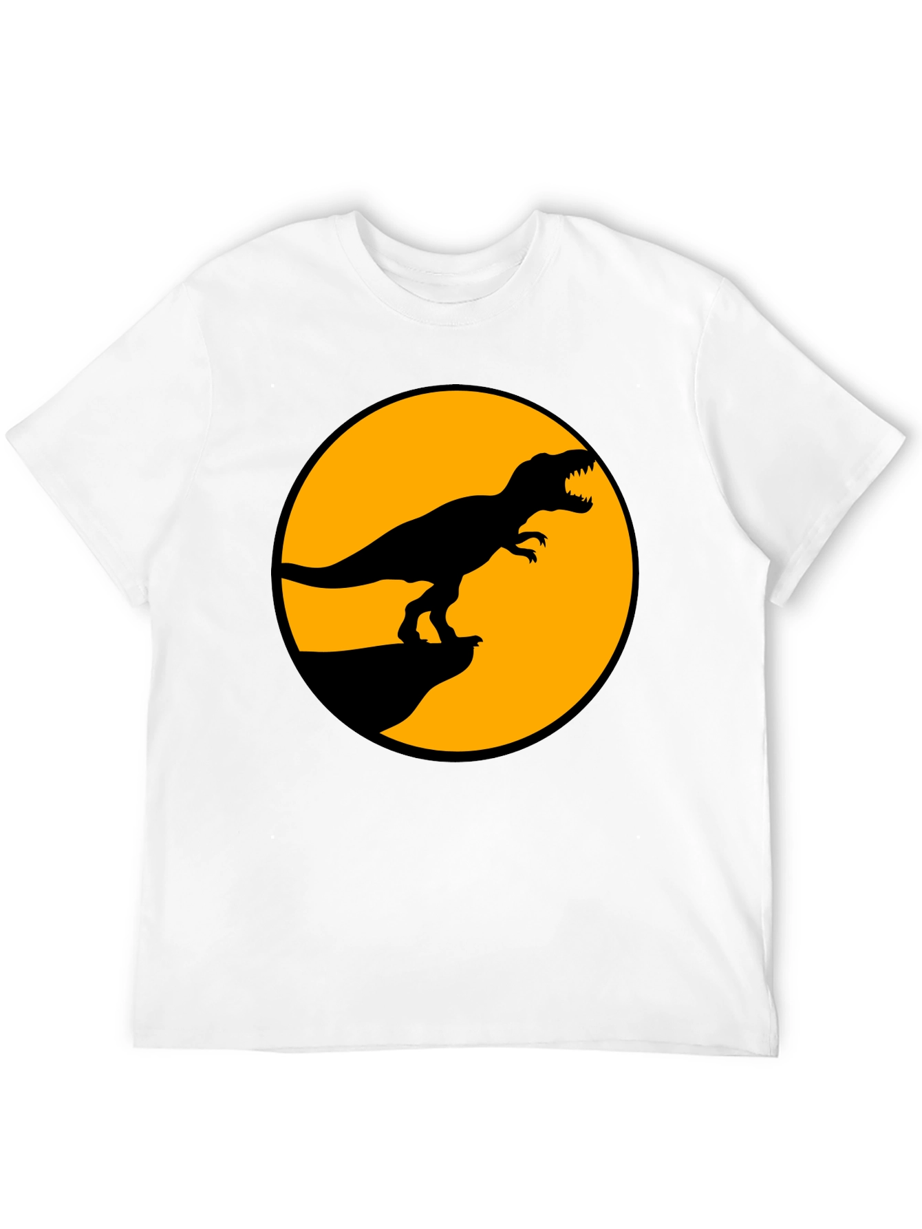 Dinosaur Graphic Tee - Black T-Rex Circle Design