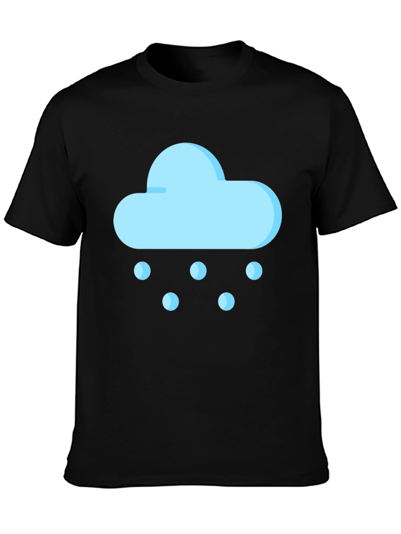 Snow Cloud Graphic Tee - Black Cotton Comfort