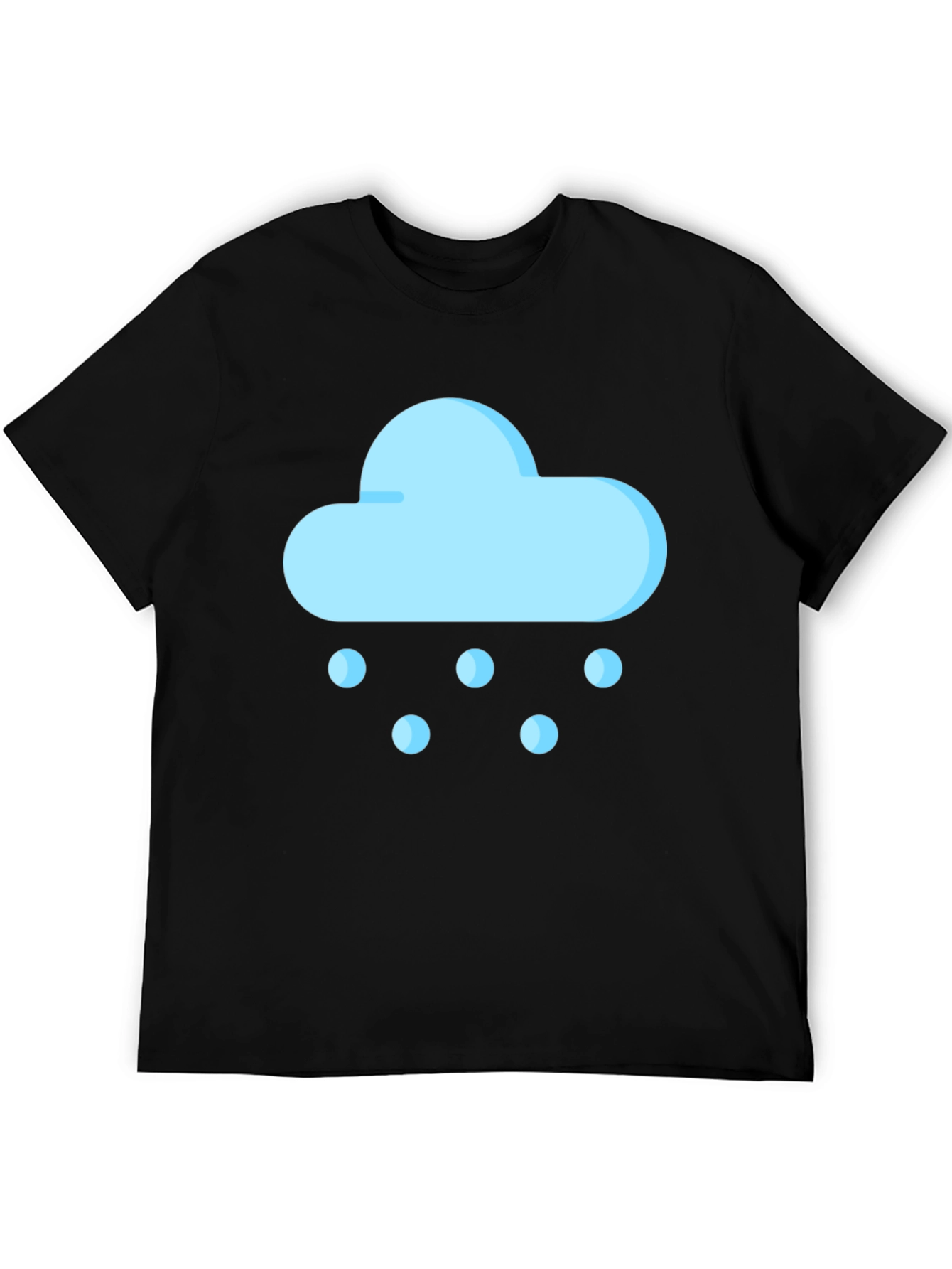 Snow Cloud Graphic Tee - Black Cotton Comfort