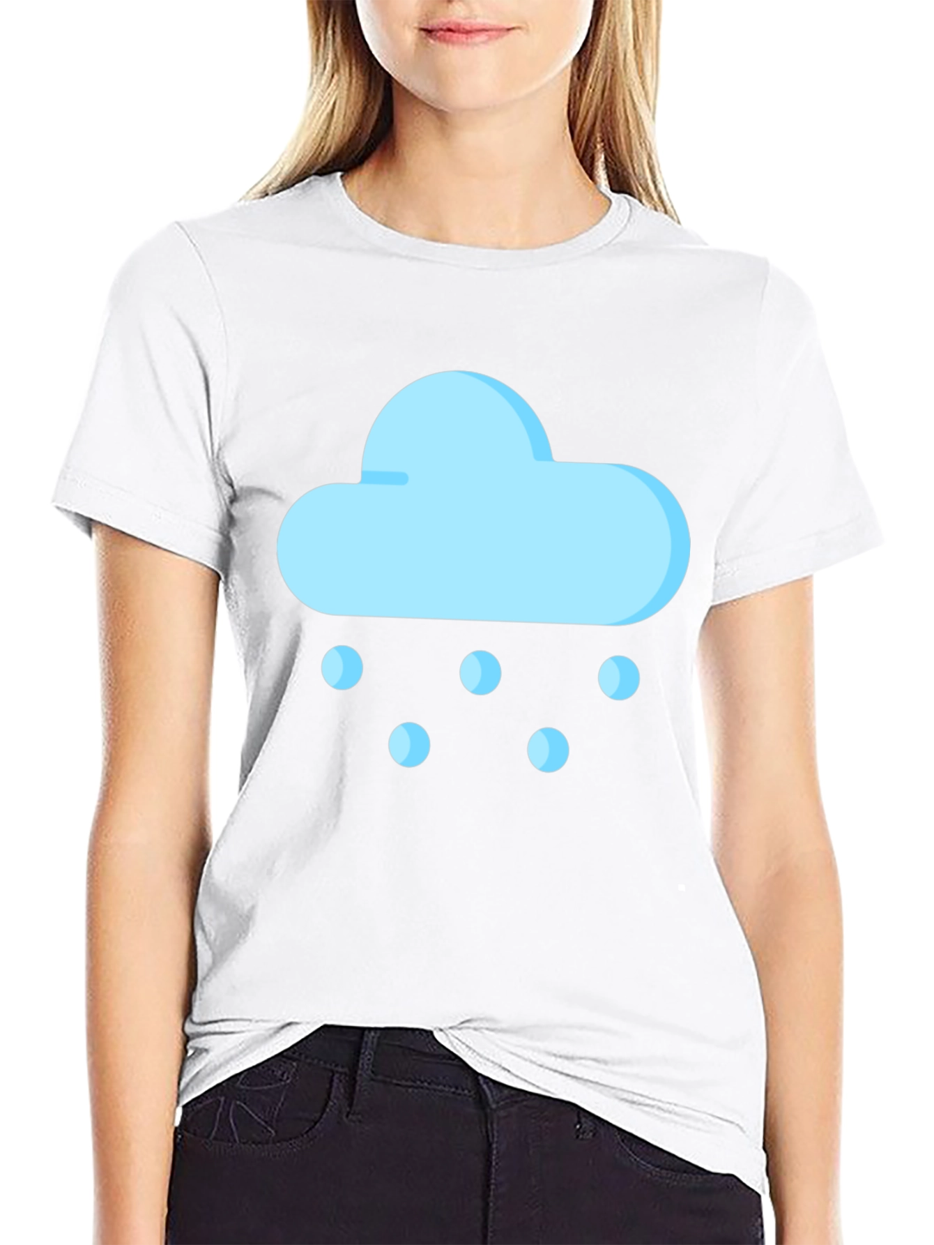Snow Cloud Graphic Tee - Black Cotton Comfort