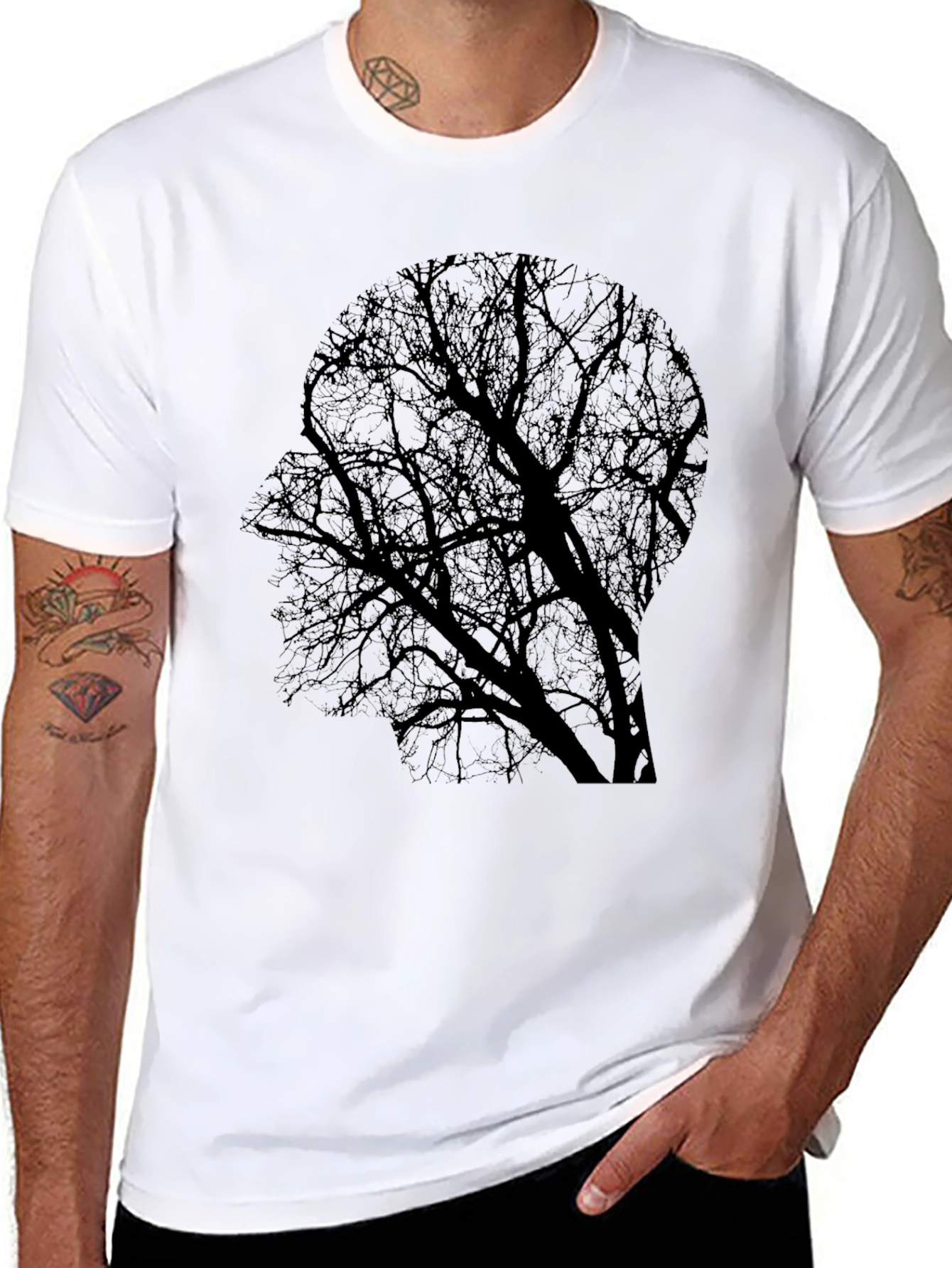 Abstract Tree Mind T-Shirt - Black