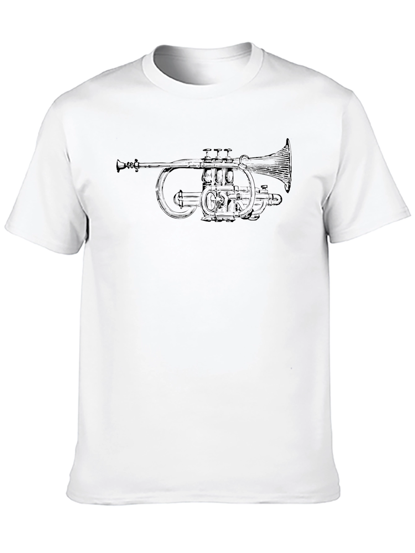 Black T-Shirt with Trumpet Design