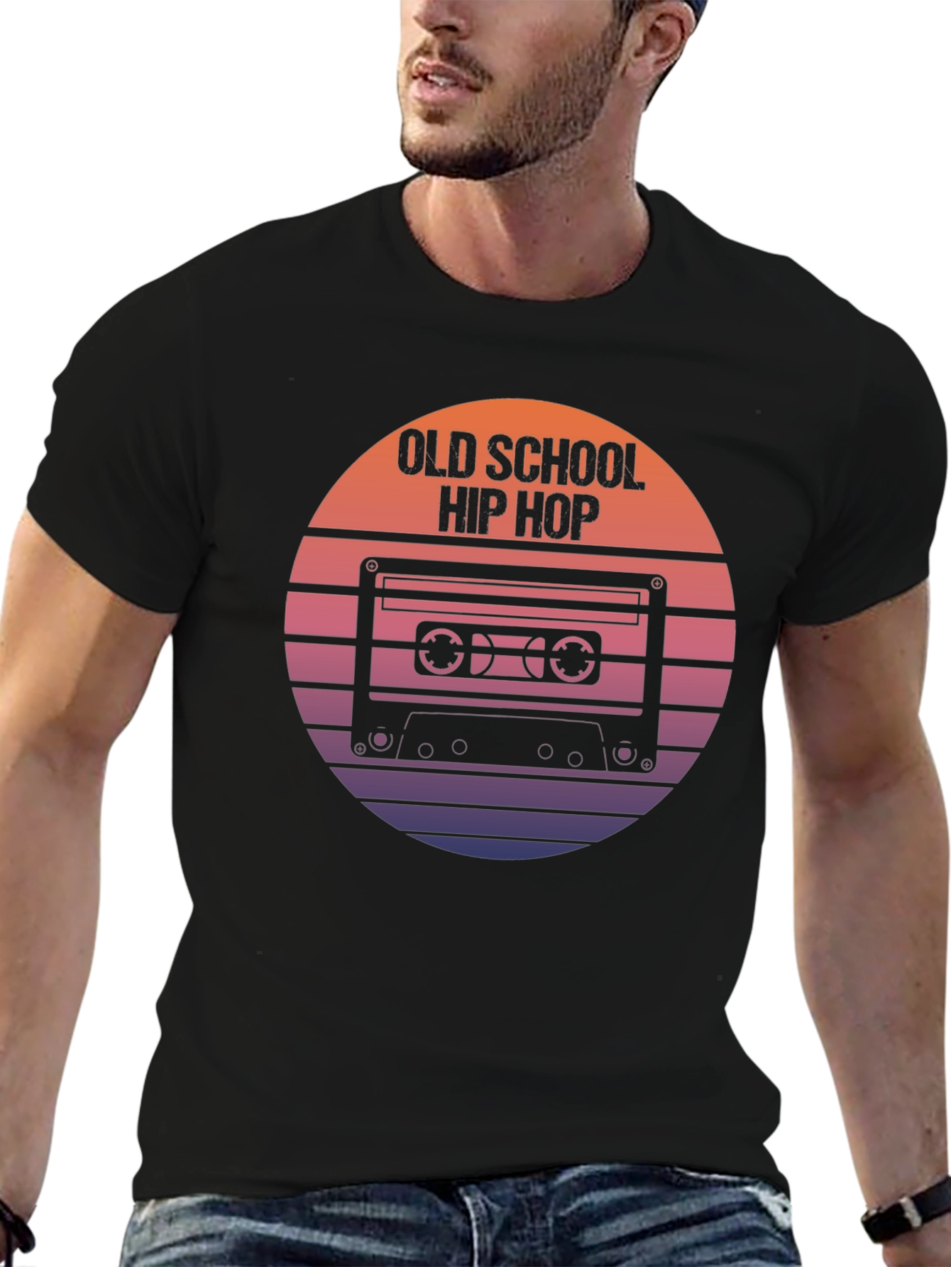 Old School Hip Hop Cassette Tape Graphic T-Shirt