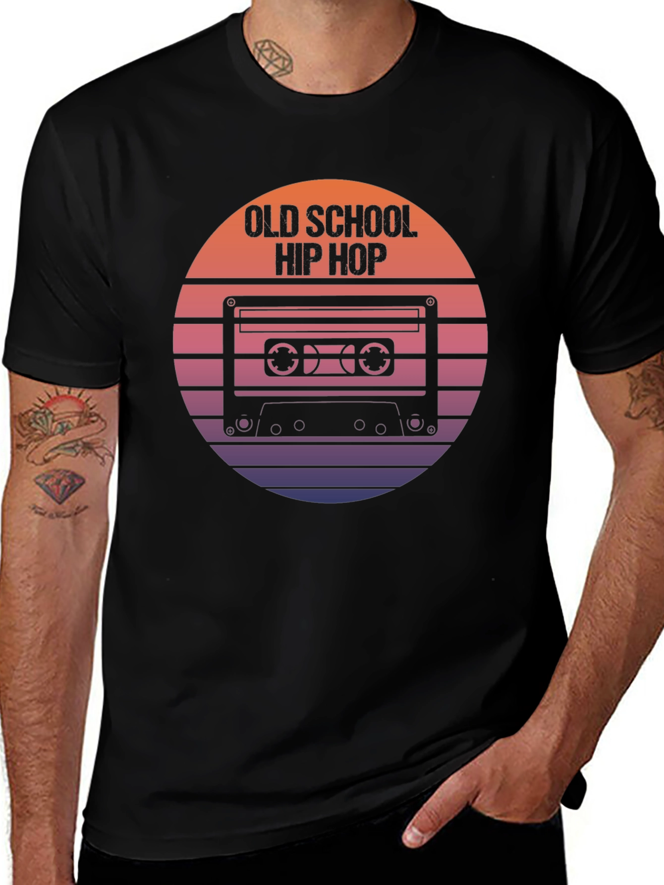 Old School Hip Hop Cassette Tape Graphic T-Shirt