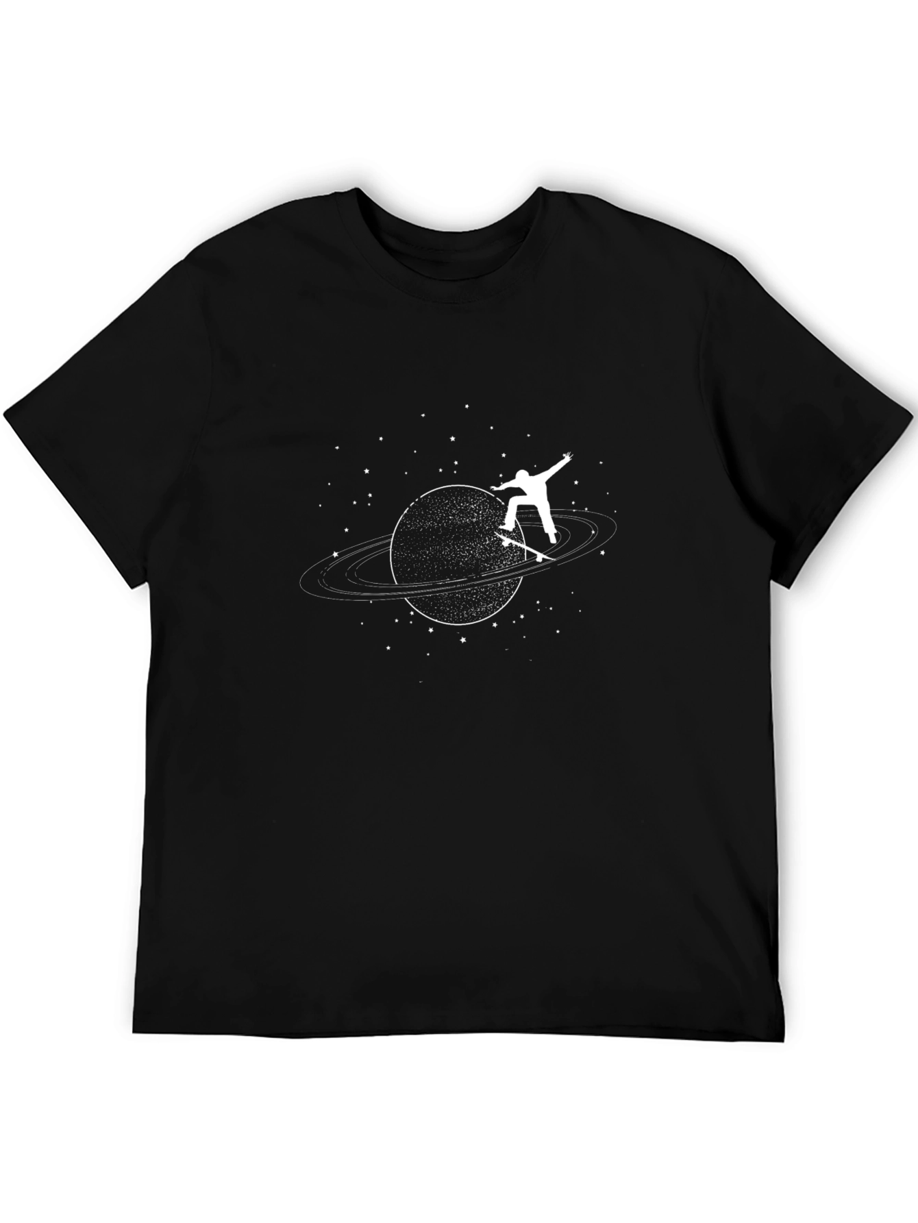 Skateboarding Planet Graphic Tee - Stylish Black T-Shirt