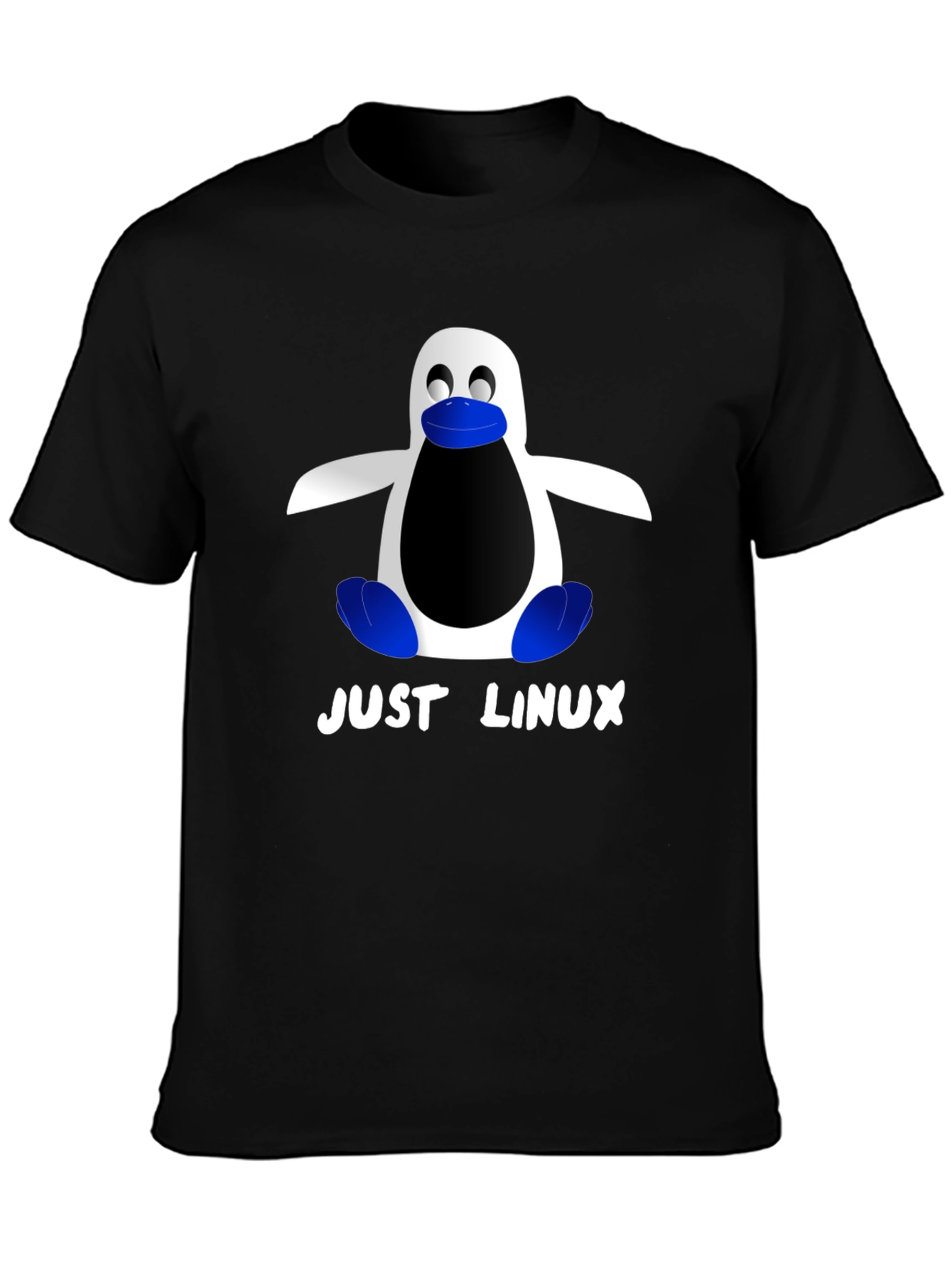 Just Linux Penguin Graphic T-Shirt - Black