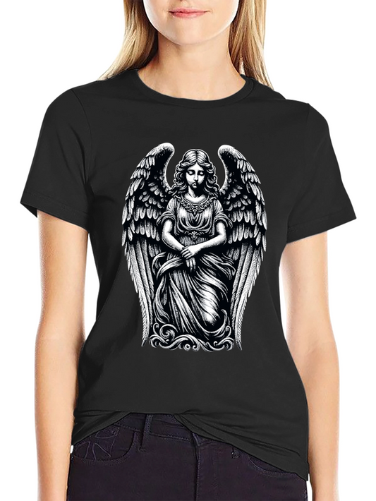 Angel Graphic Print Tee - Black