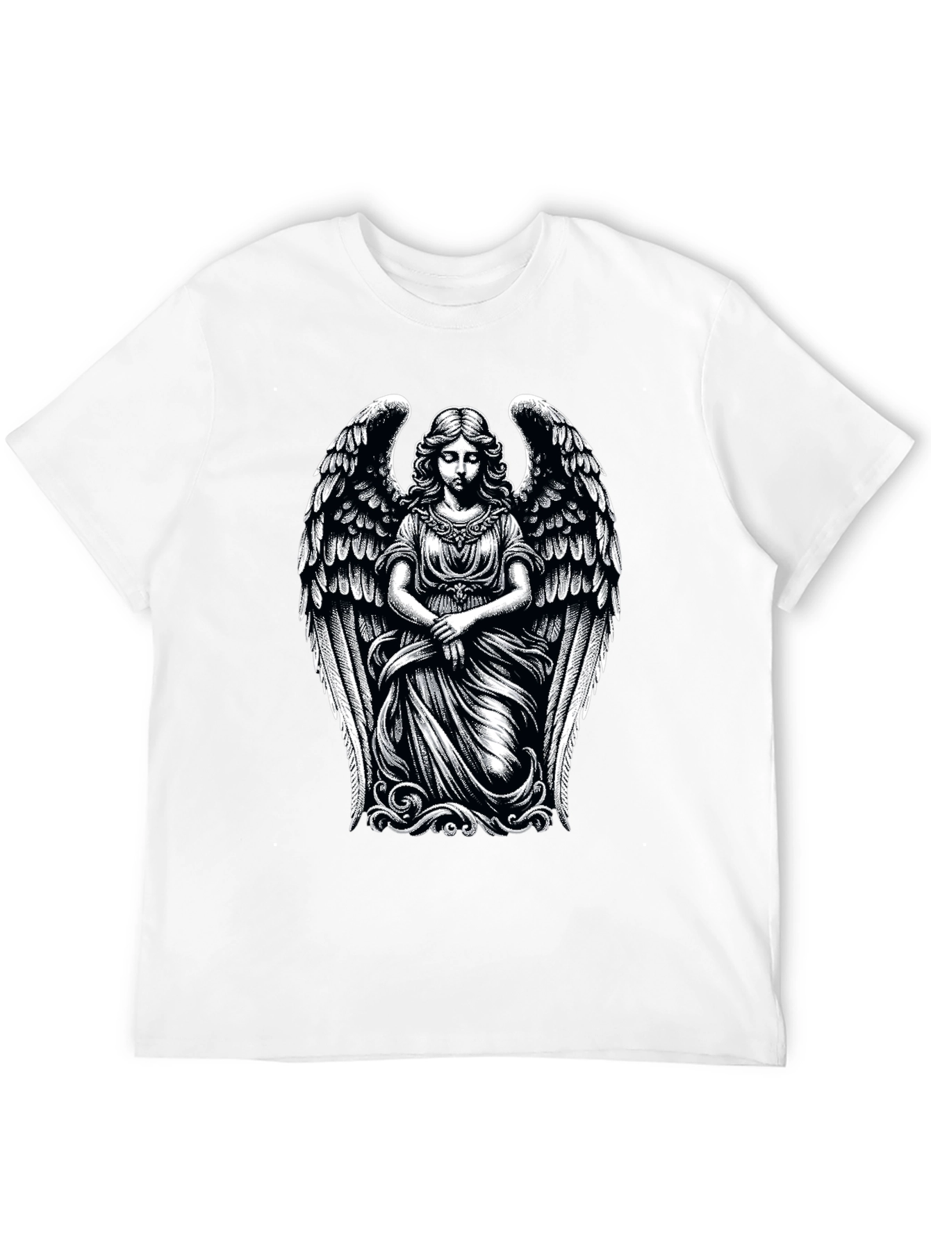 Angel Graphic Print Tee - Black