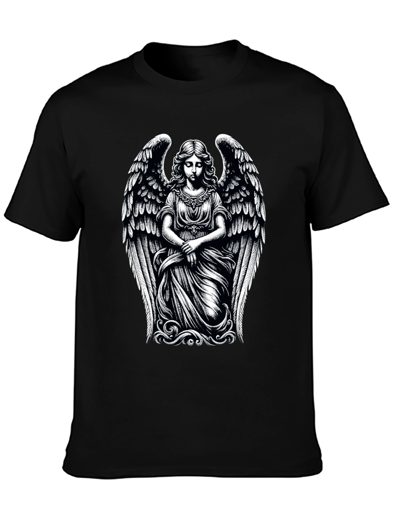 Angel Graphic Print Tee - Black