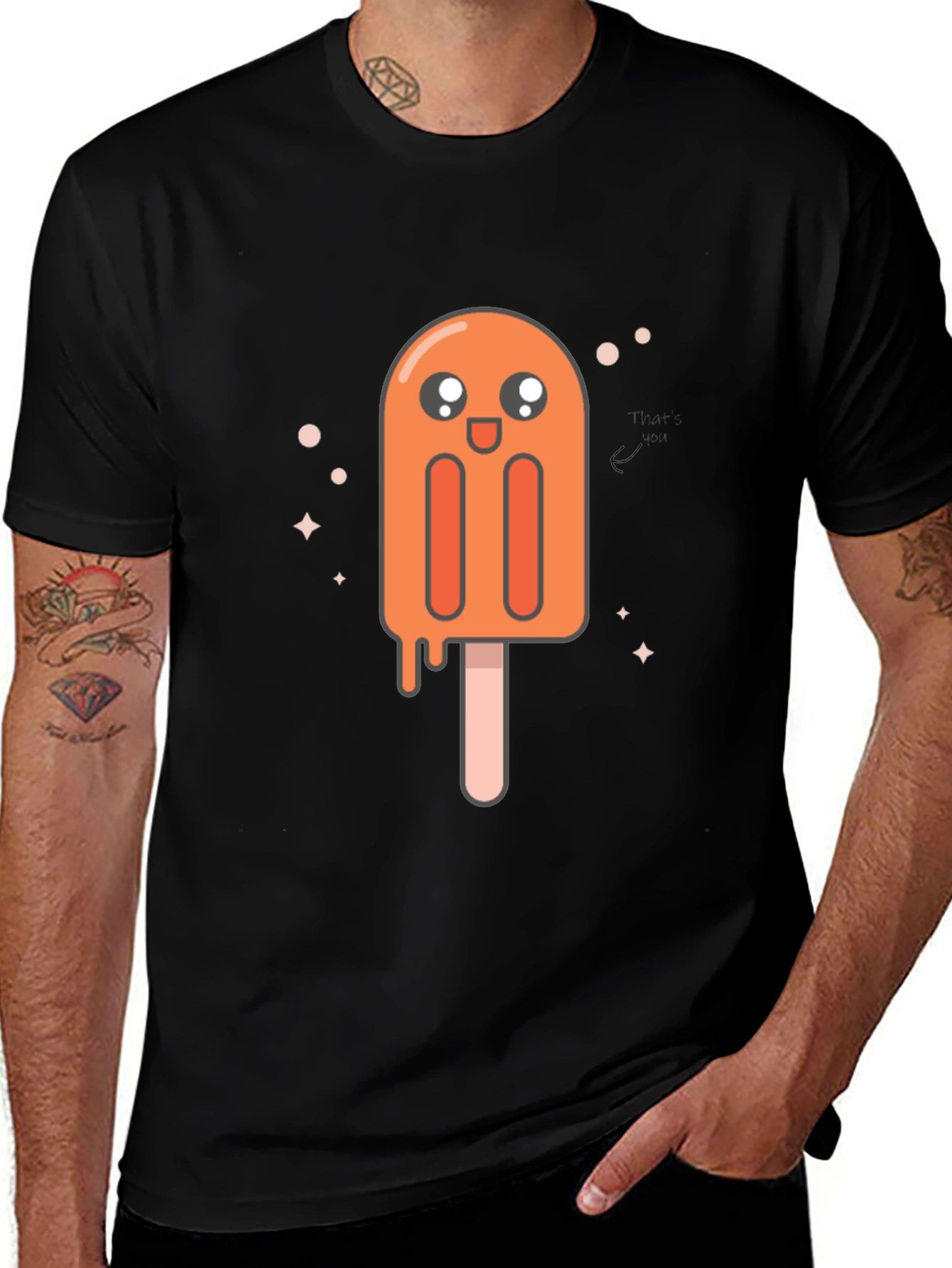 Cute Popsicle Graphic Tee - Black Unisex T-Shirt