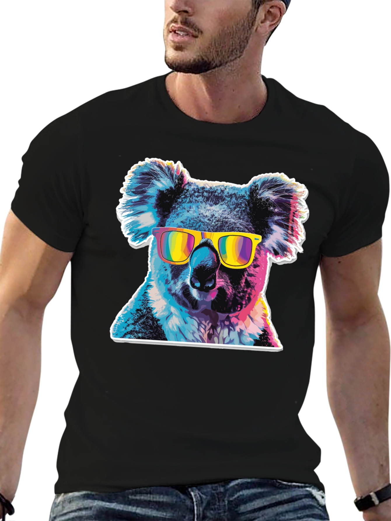 Cool Koala Graphic Tee - Mens Black T-Shirt