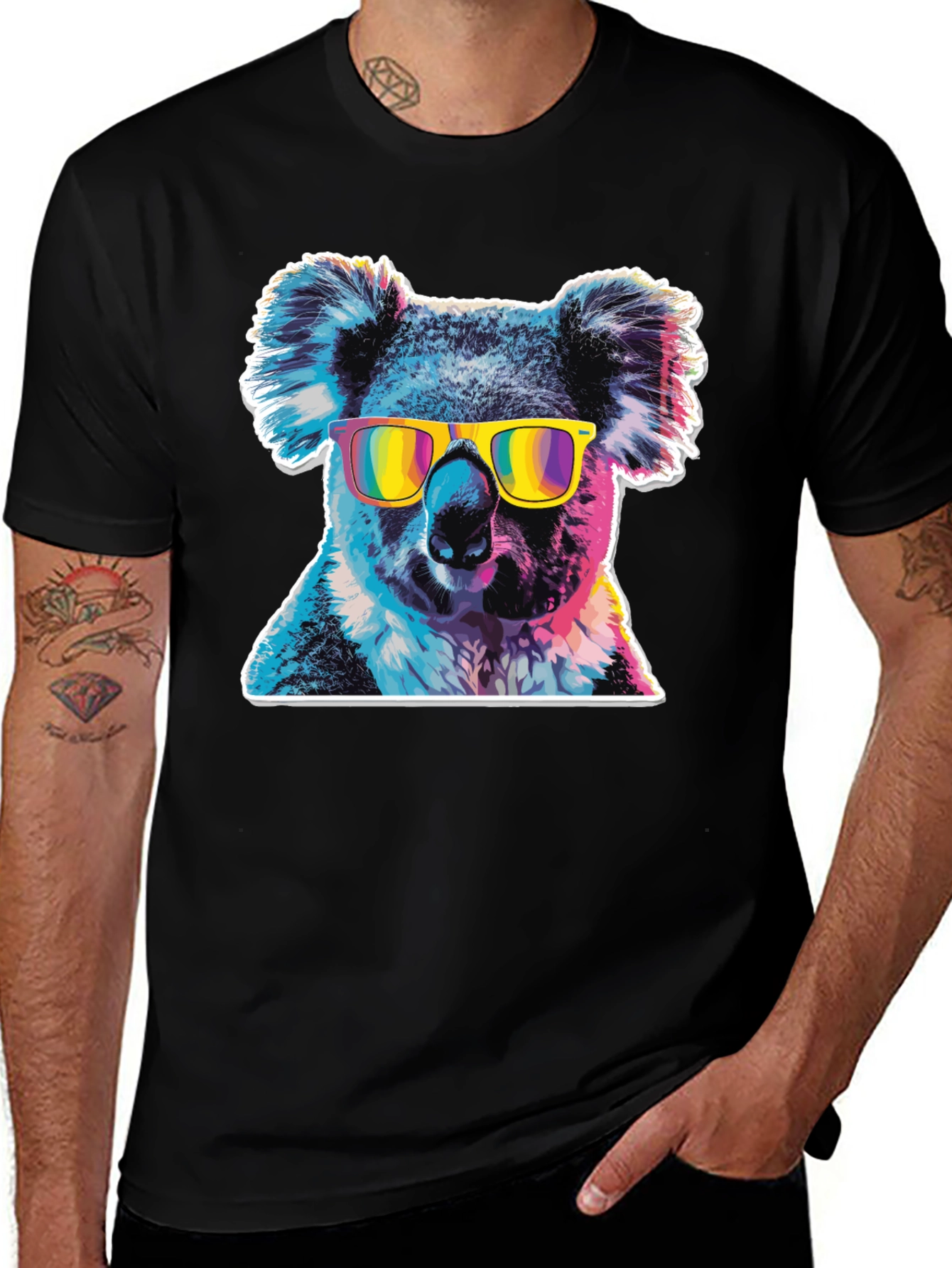 Cool Koala Graphic Tee - Mens Black T-Shirt