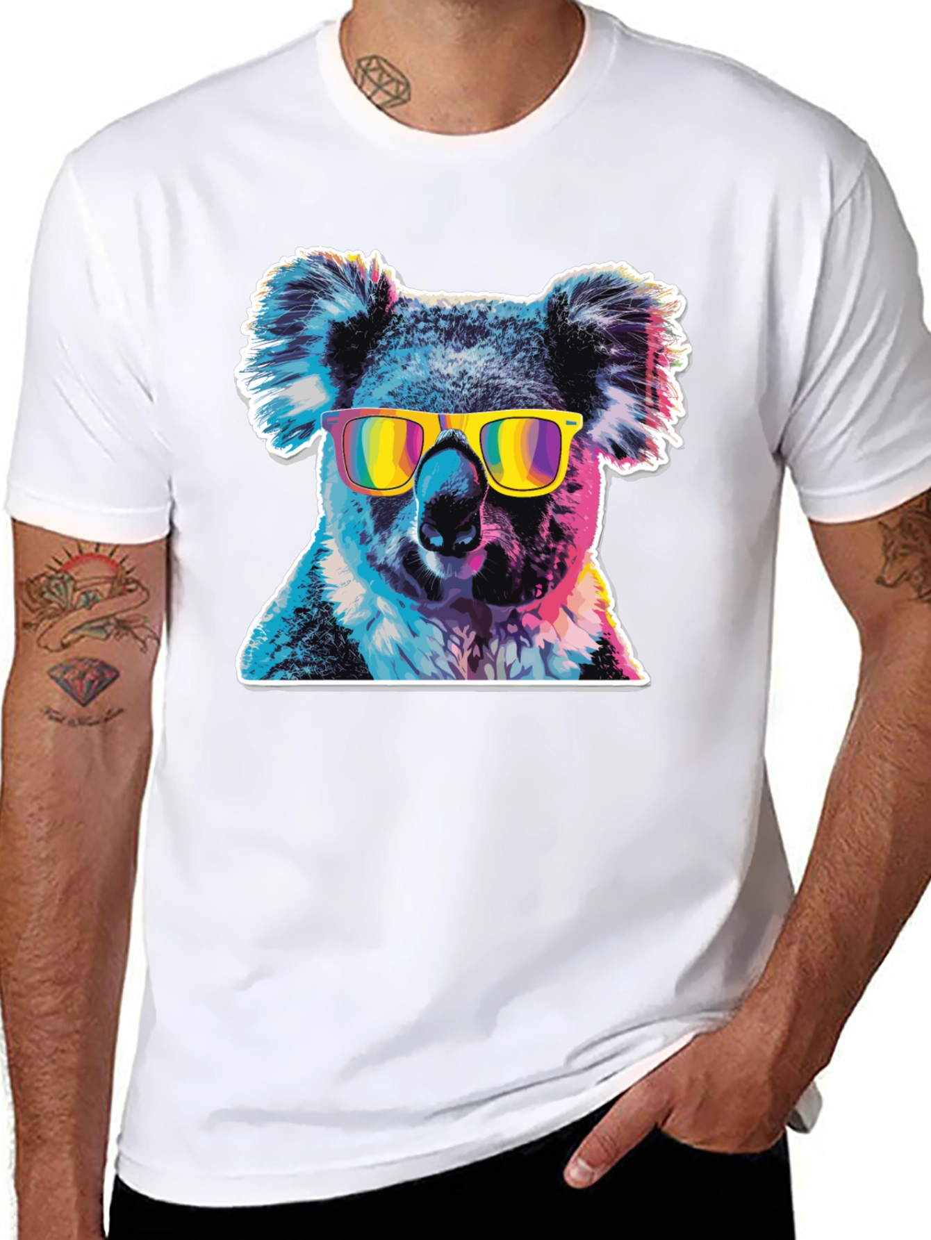 Cool Koala Graphic Tee - Mens Black T-Shirt