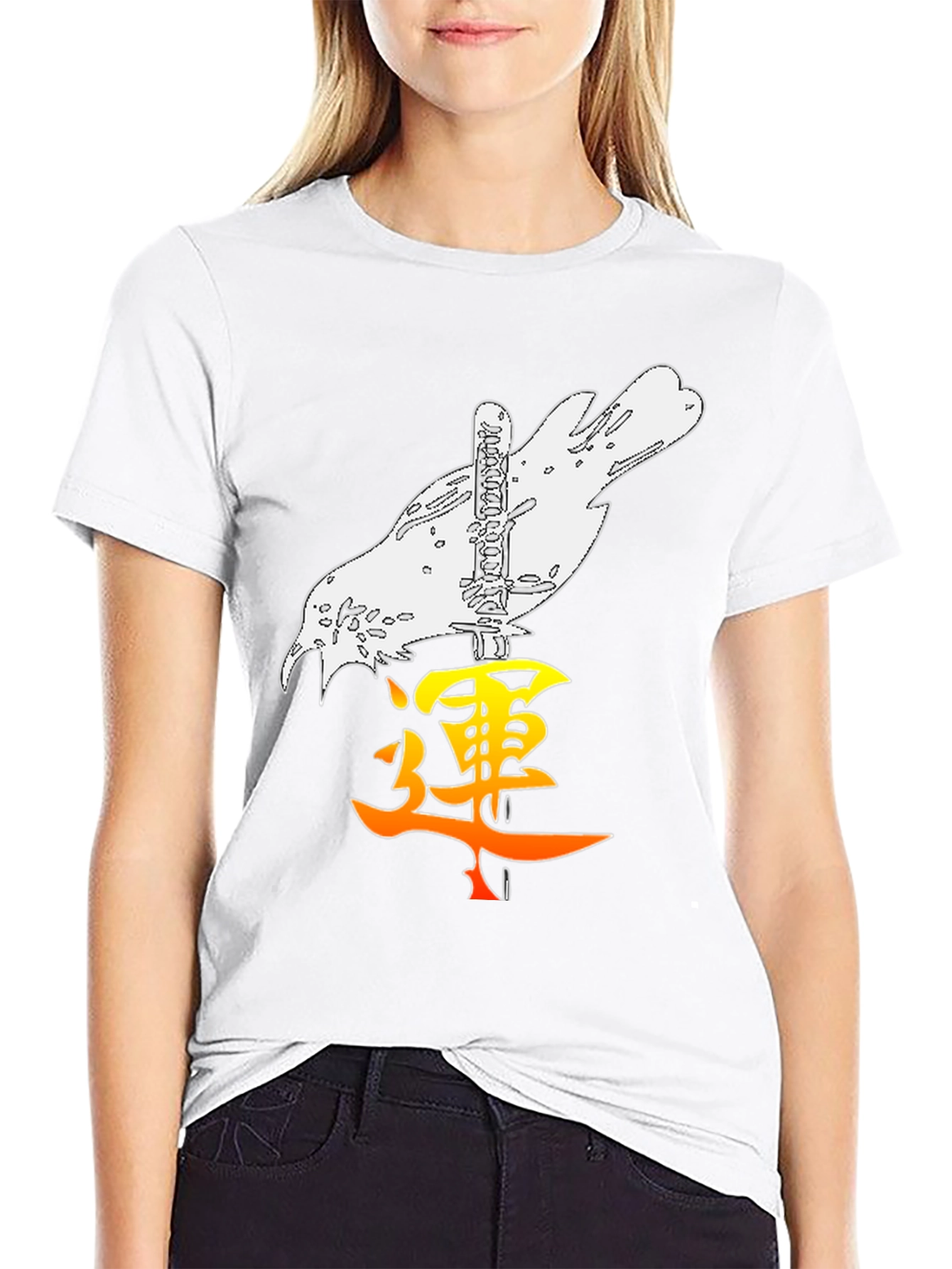 Raven Katana Kanji Graphic Tee