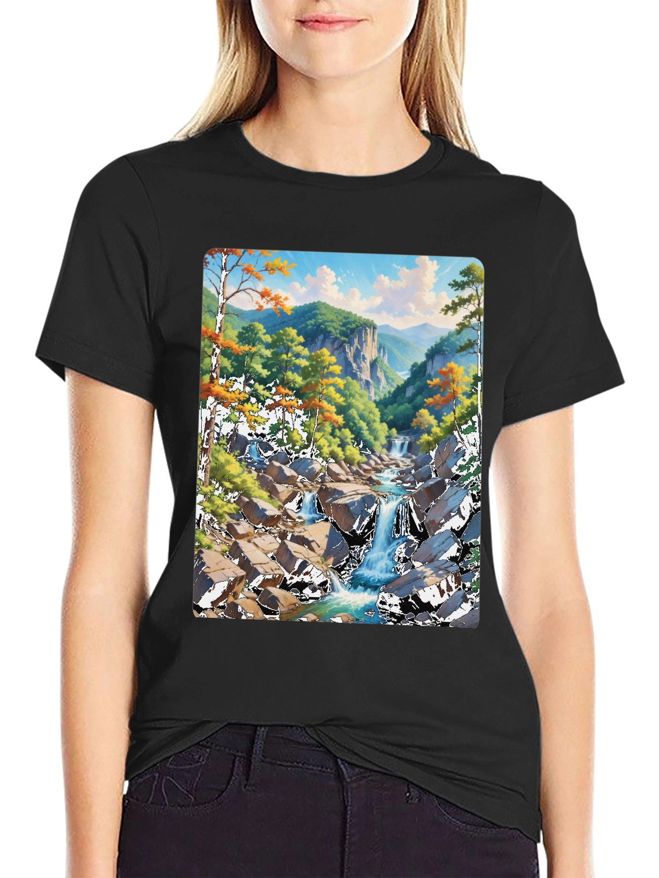 Waterfall Graphic Tee - Nature Lovers T-Shirt