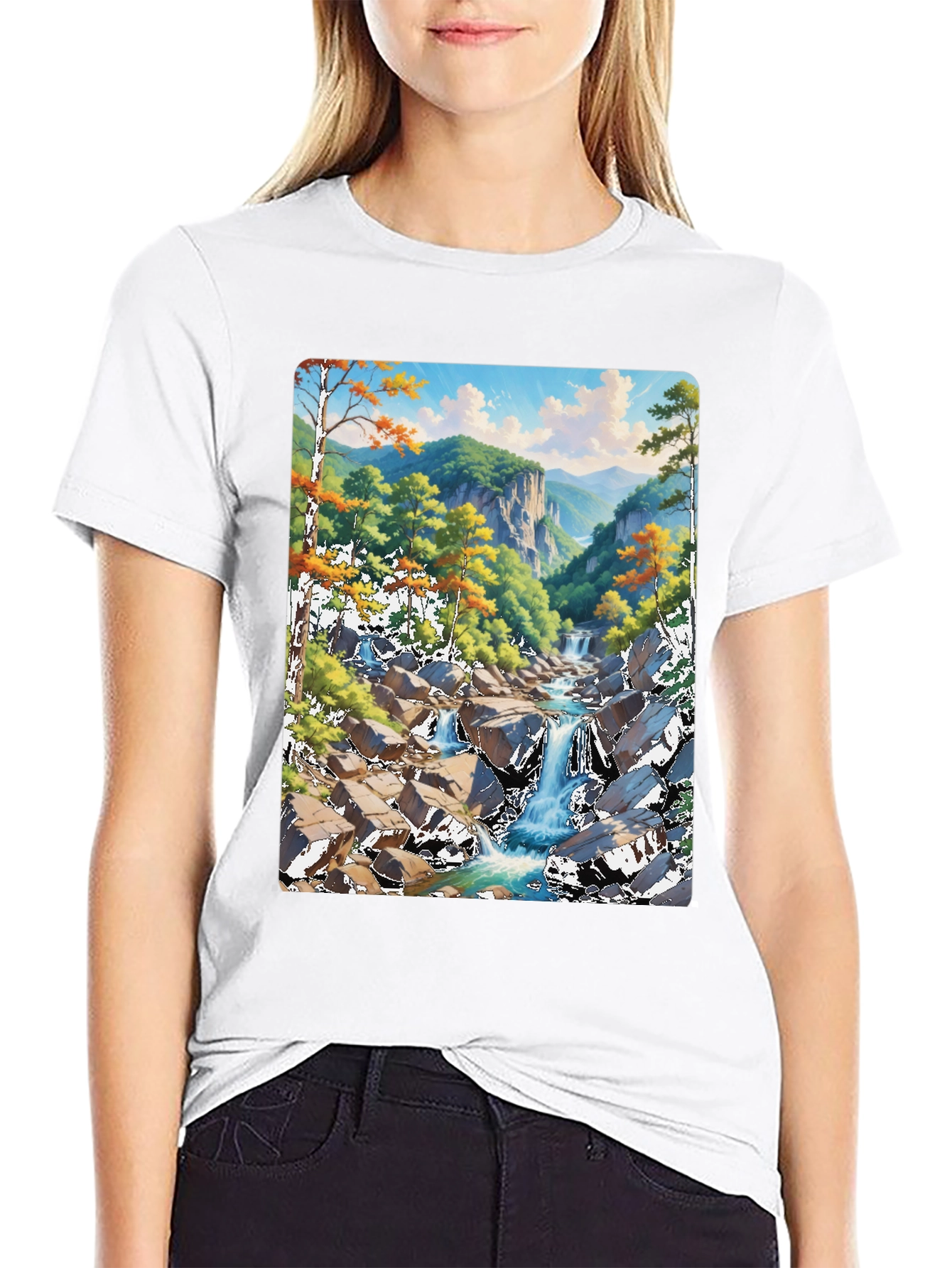 Waterfall Graphic Tee - Nature Lovers T-Shirt