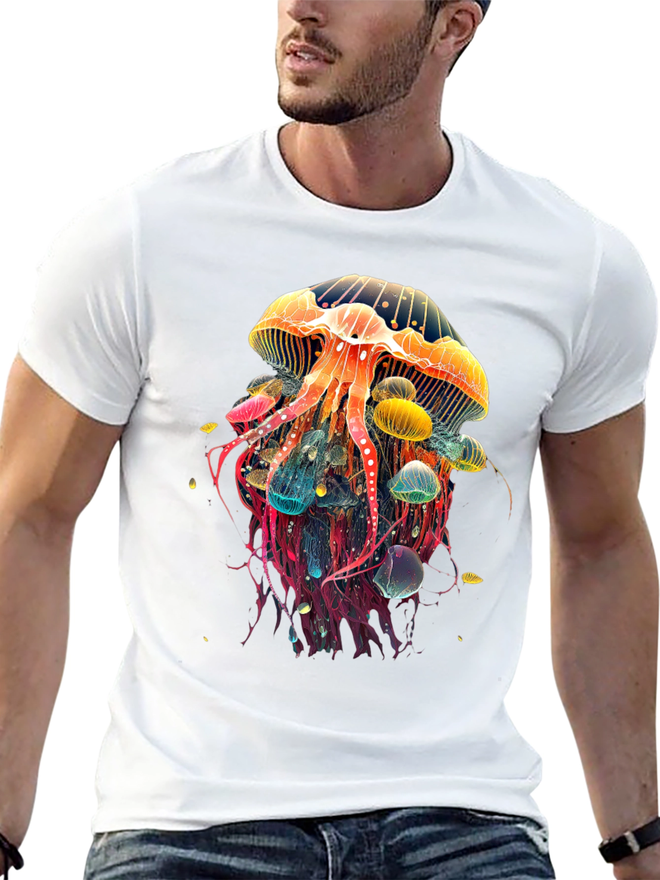 Jellyfish Graphic Tee - Vibrant Sea Life Design