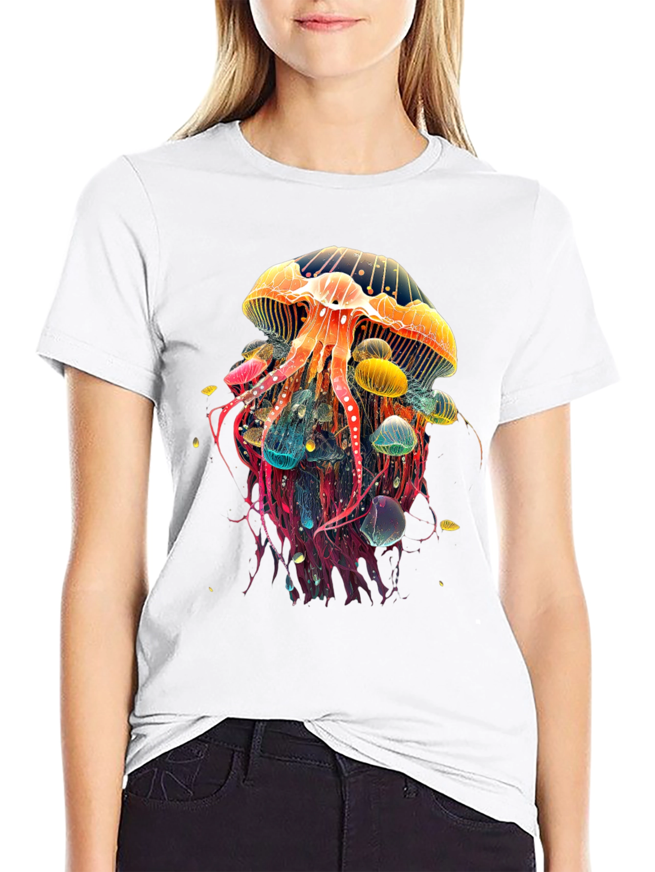 Jellyfish Graphic Tee - Vibrant Sea Life Design