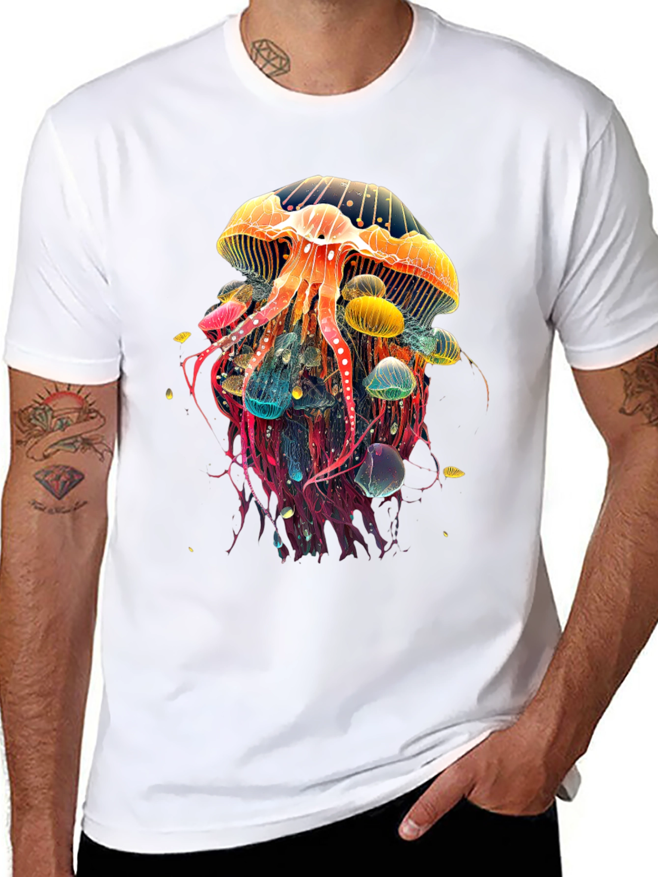 Jellyfish Graphic Tee - Vibrant Sea Life Design