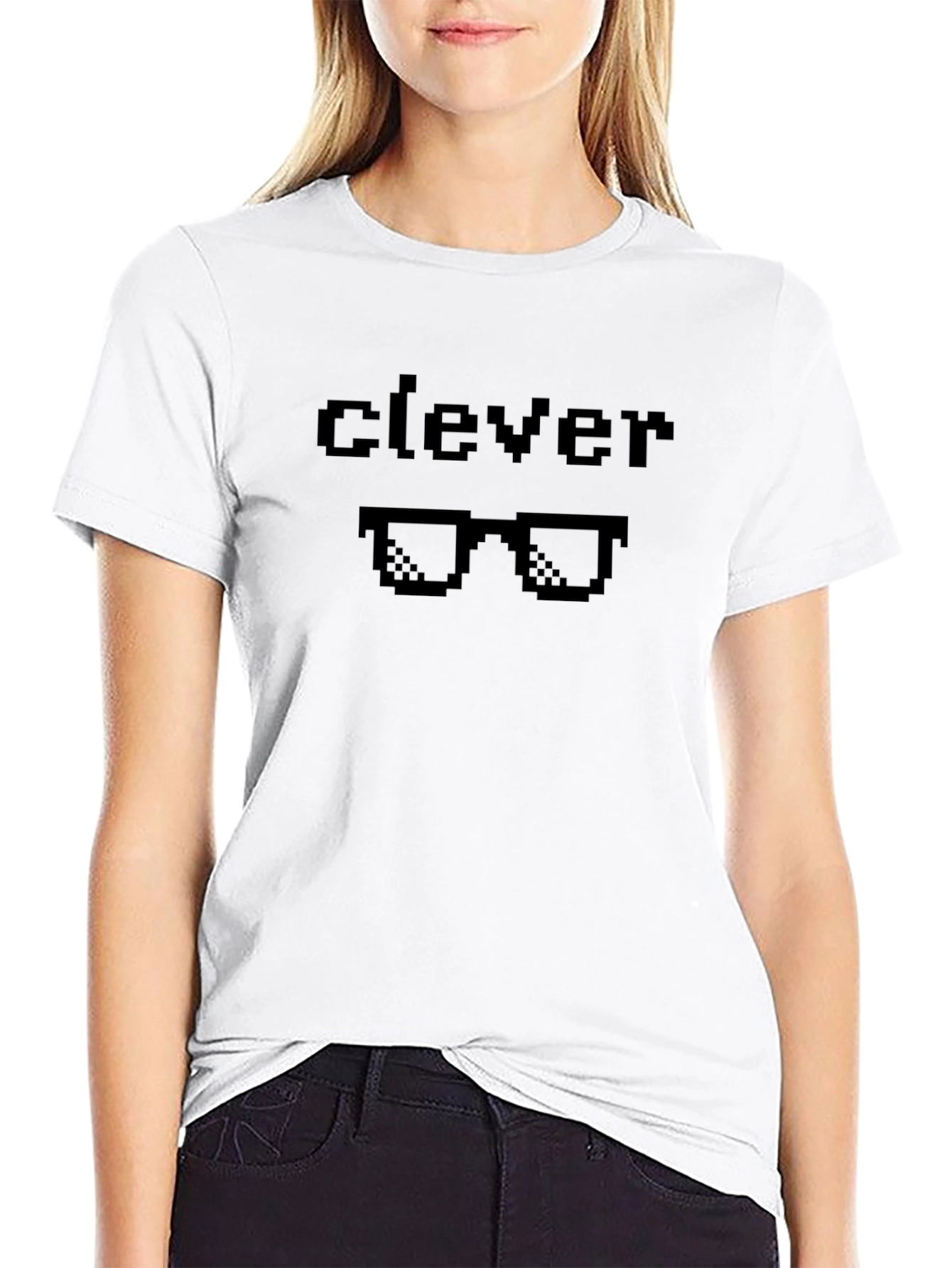 Clever Pixel Glasses Black T-Shirt