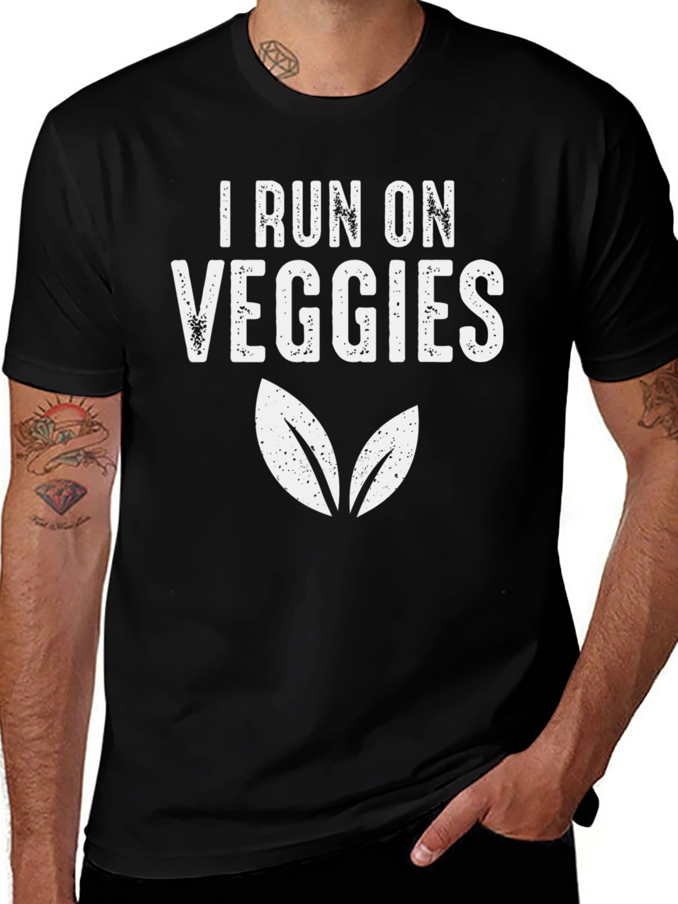 I Run On Veggies T-Shirt Vegan Gift