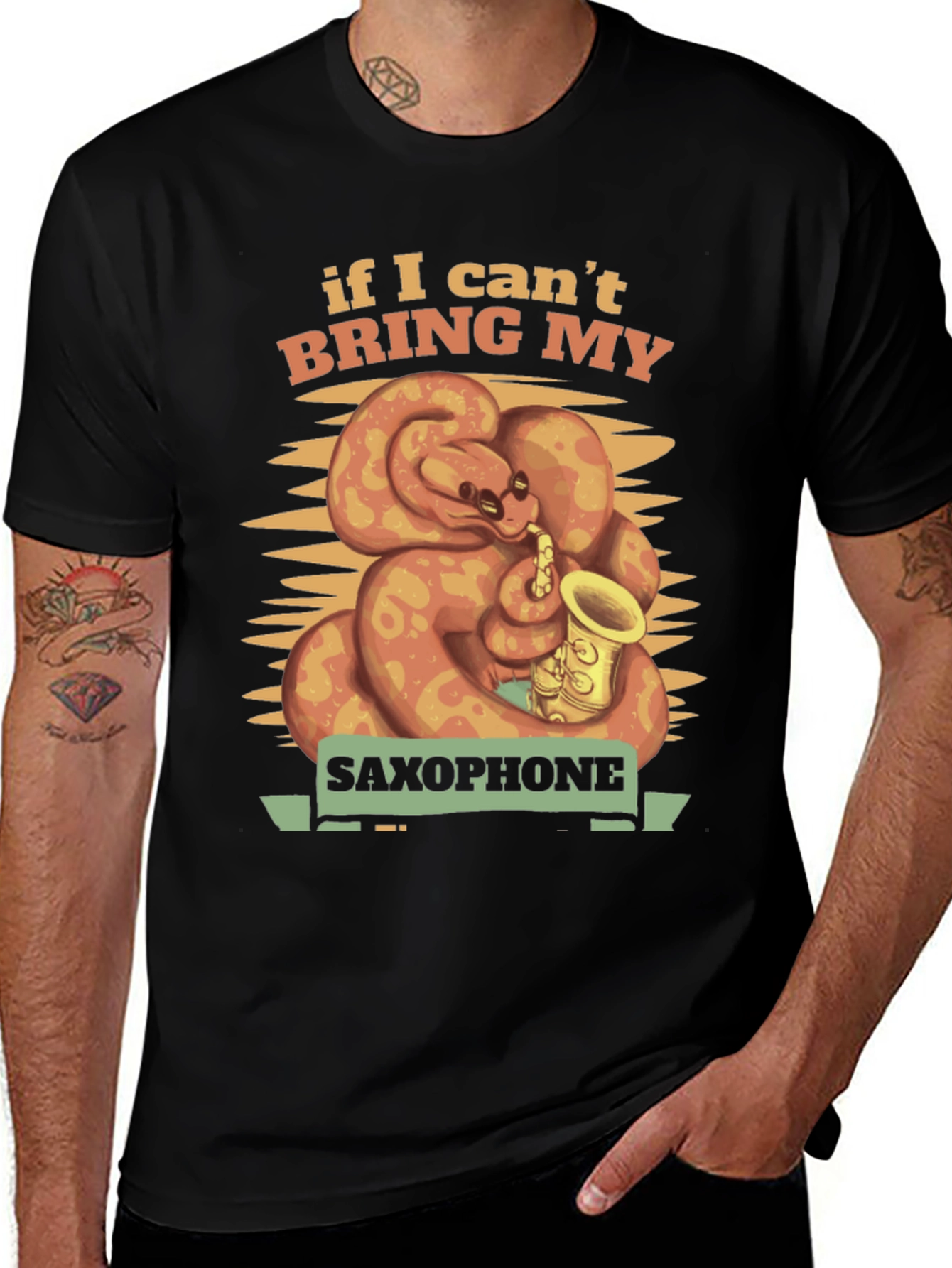 Saxophone Snake Graphic Tee