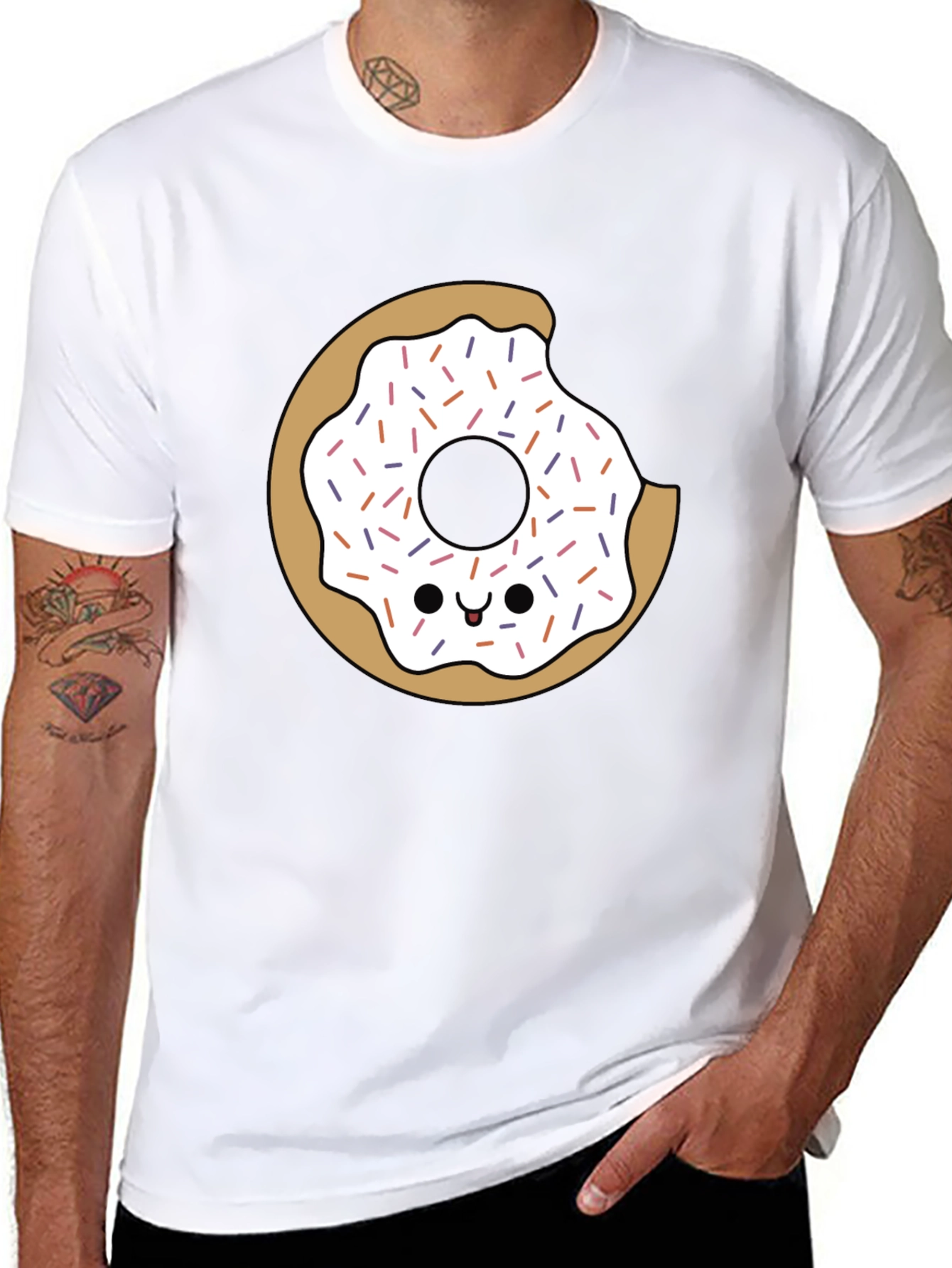Donut Graphic Tee - Bite Out Donut T-Shirt