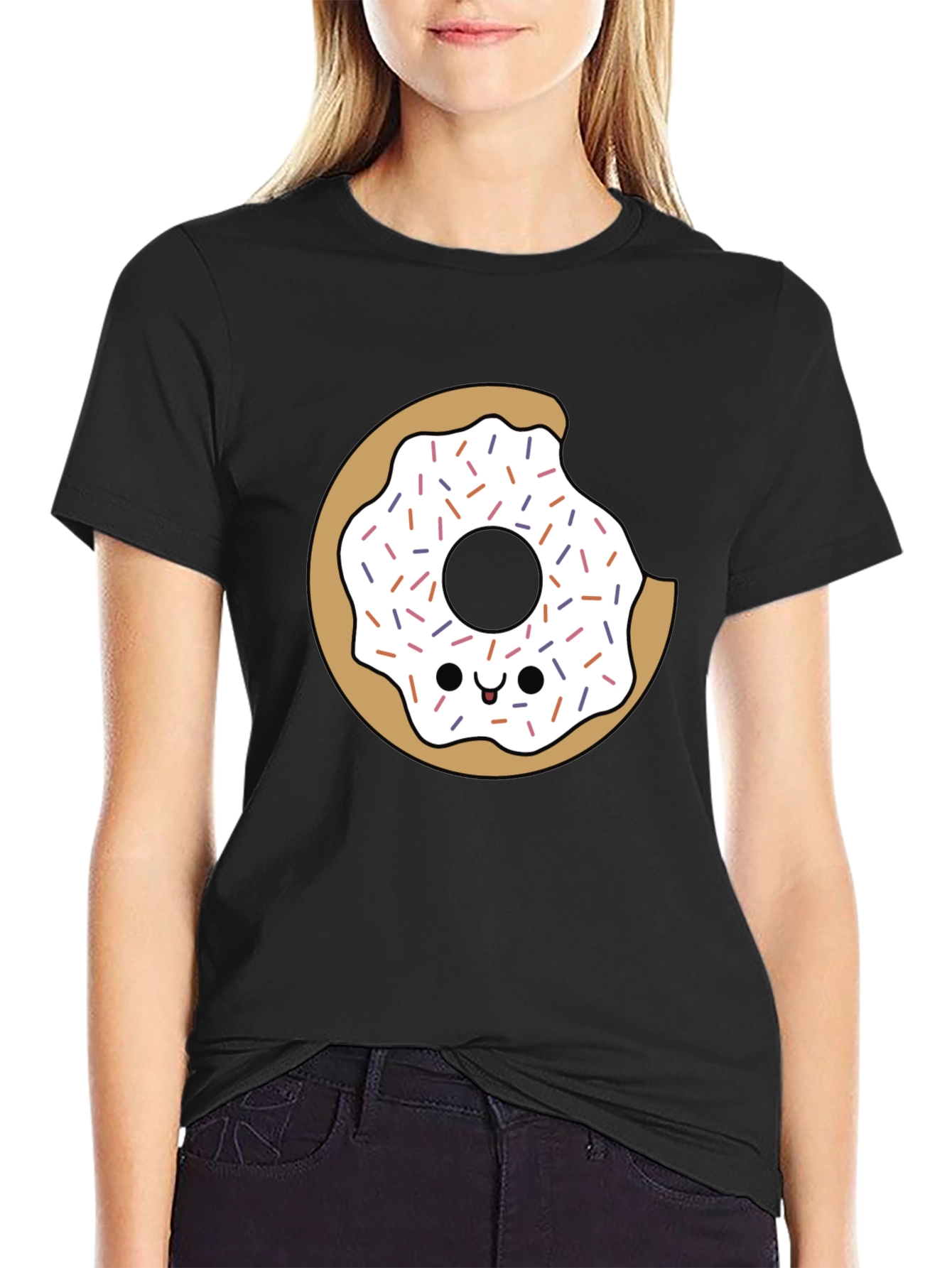 Donut Graphic Tee - Bite Out Donut T-Shirt