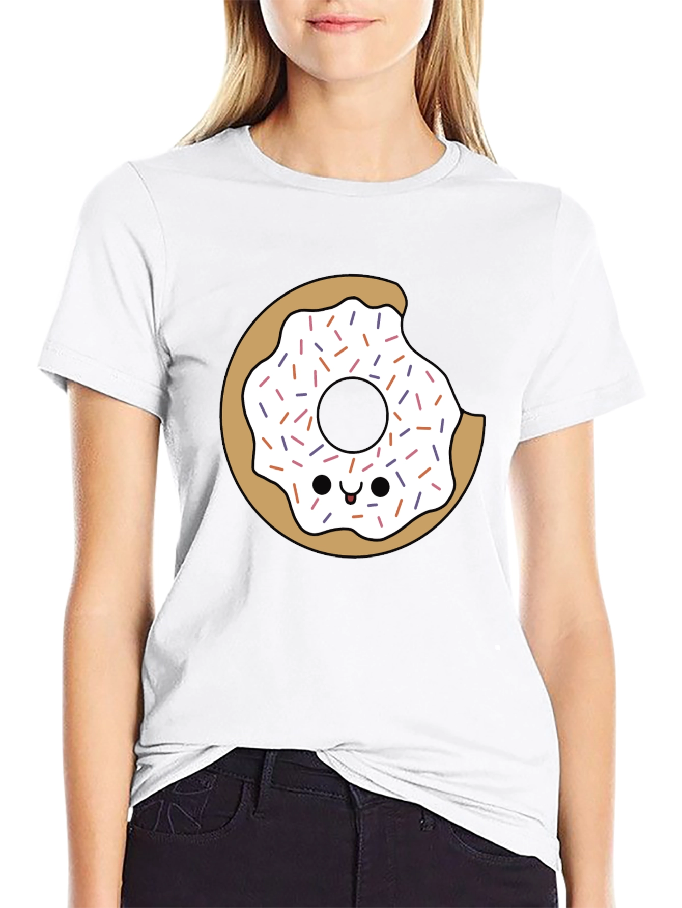 Donut Graphic Tee - Bite Out Donut T-Shirt