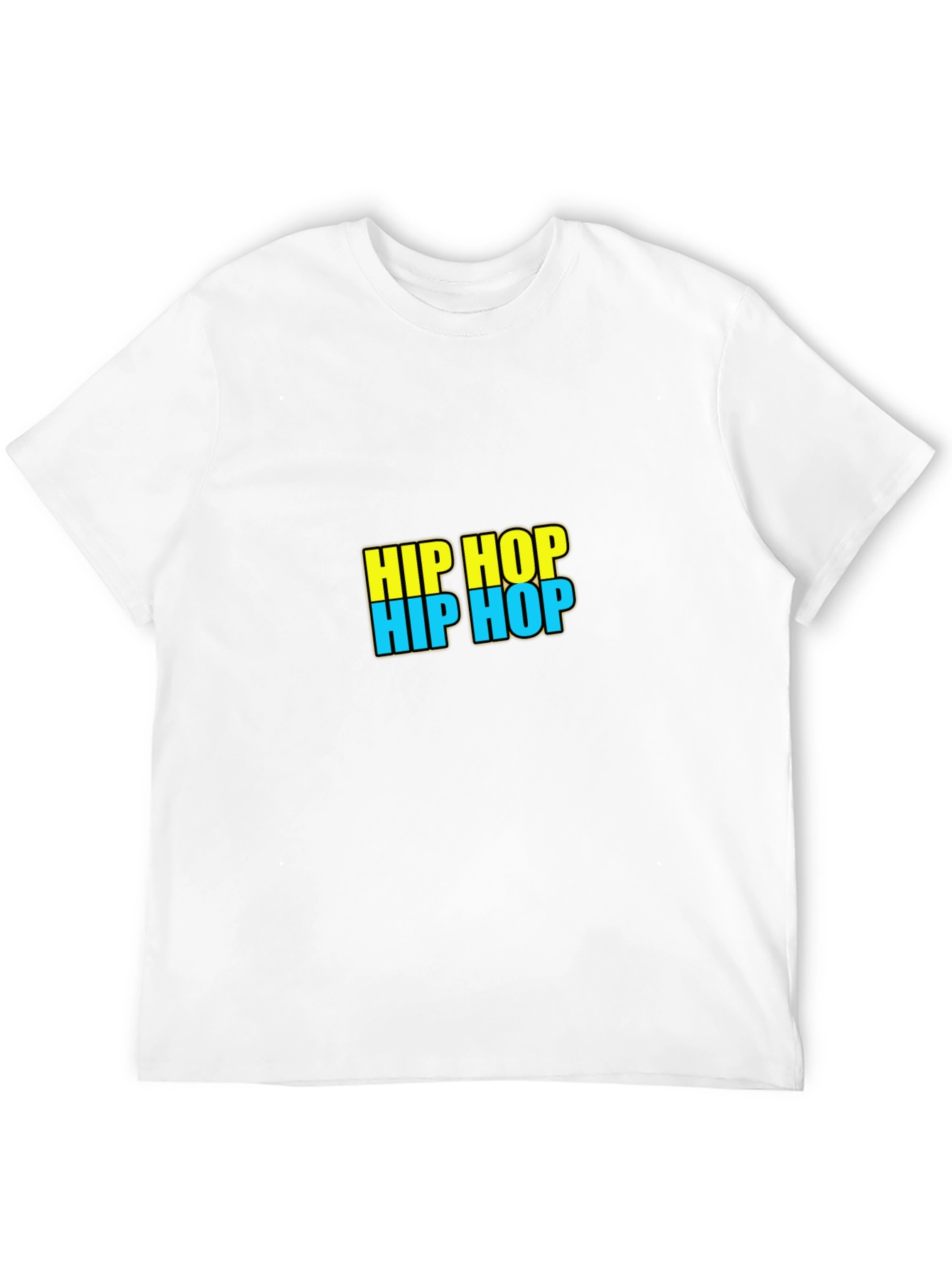 Hip Hop Graphic Tee - Black Casual T-Shirt