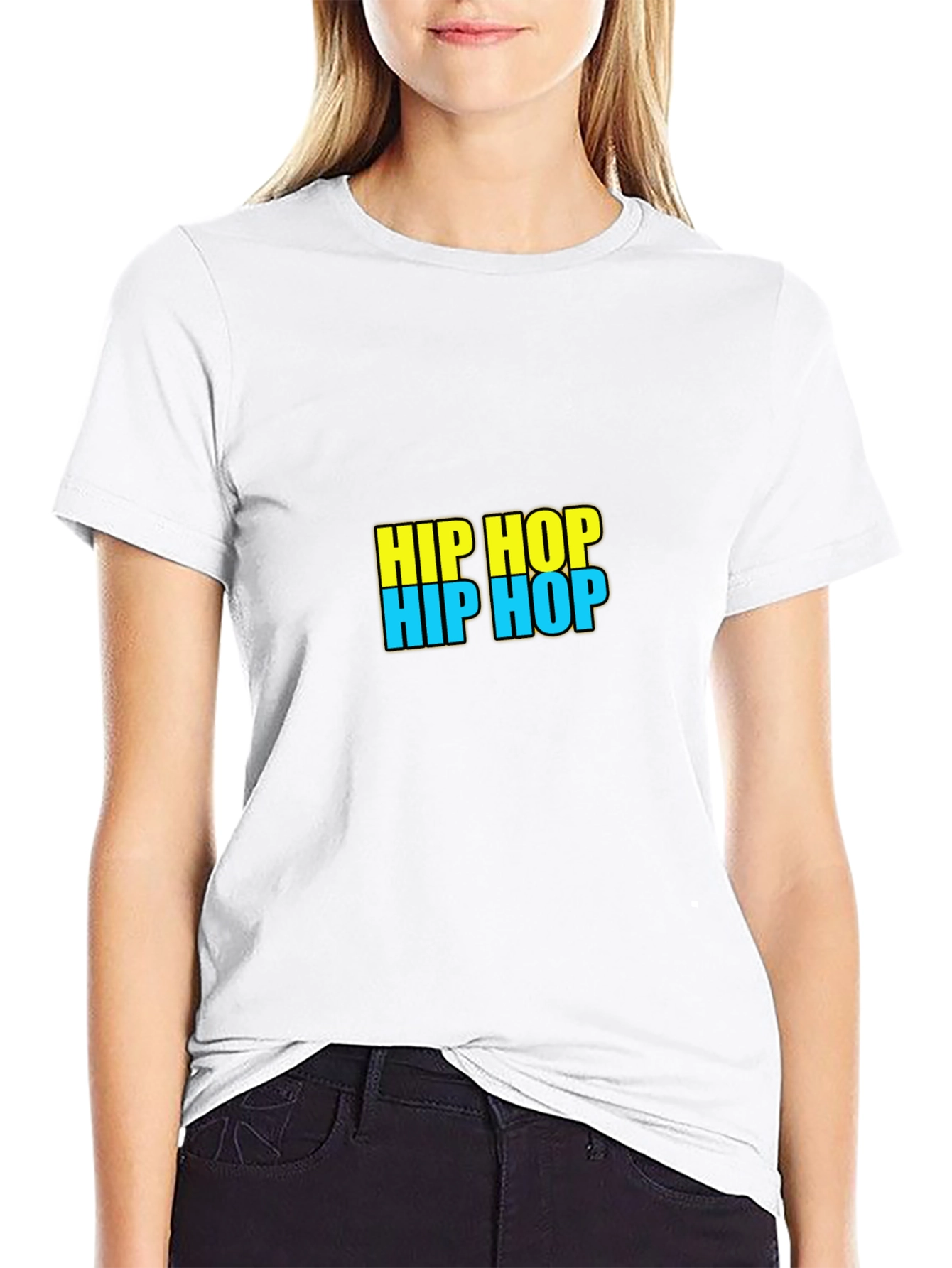 Hip Hop Graphic Tee - Black Casual T-Shirt